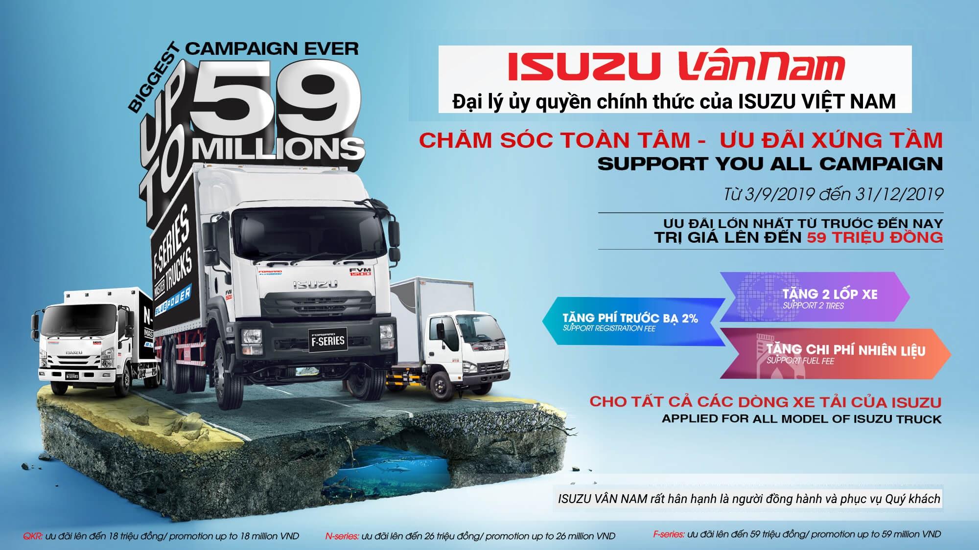 Giá xe tải Isuzu Khuyến mãi lớn lên đến 59 triệu đồng