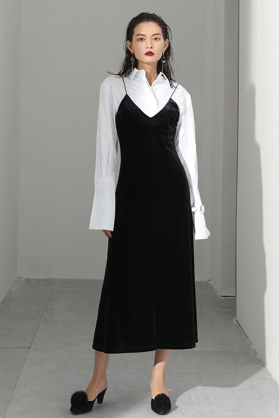 Set đầm váy nữ 2 dây đơn giản mix áo khoác croptop sang chảnh dành cho các  nàng yêu đi chơi hoặc đi làm - Tìm Voucher