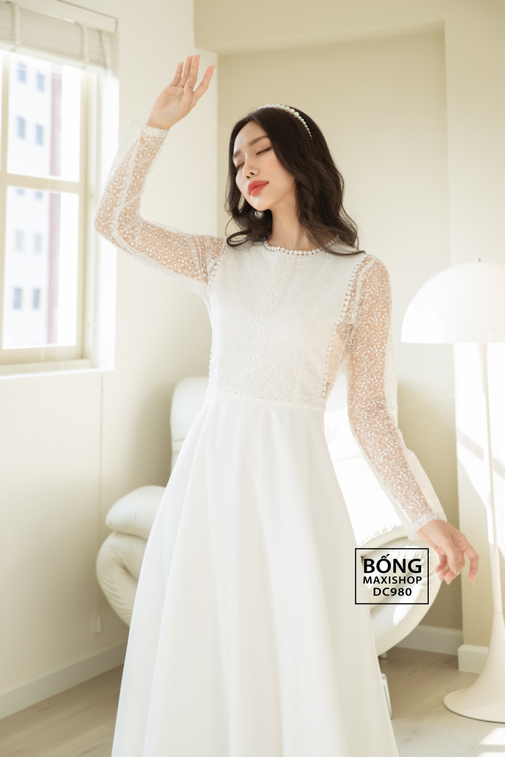 Áo cưới đẹp 2022 phi nhật trắng hoa tuyết DC980T dịu dàng và thơ mộng