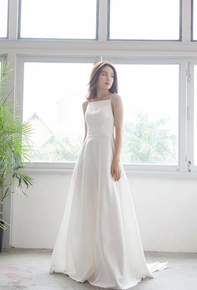 Váy trắng nữ thiết kế Jina Dress dáng xoè dự tiệcđi cướisự kiện có ảnh  thật  Lazadavn