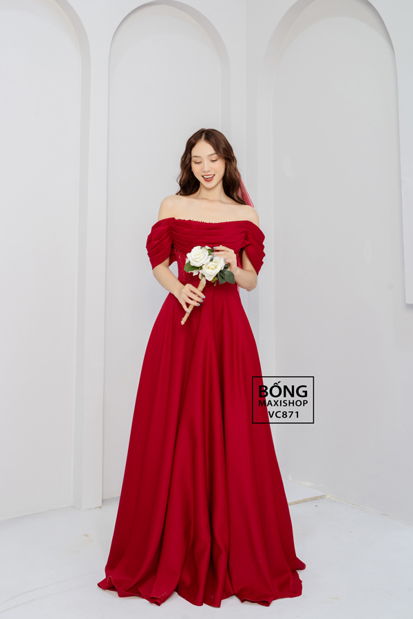 Váy Cưới Màu Đỏ - Giá Tốt, Chất Lượng, Miễn Phí Vận Chuyển | Shopee Việt Nam