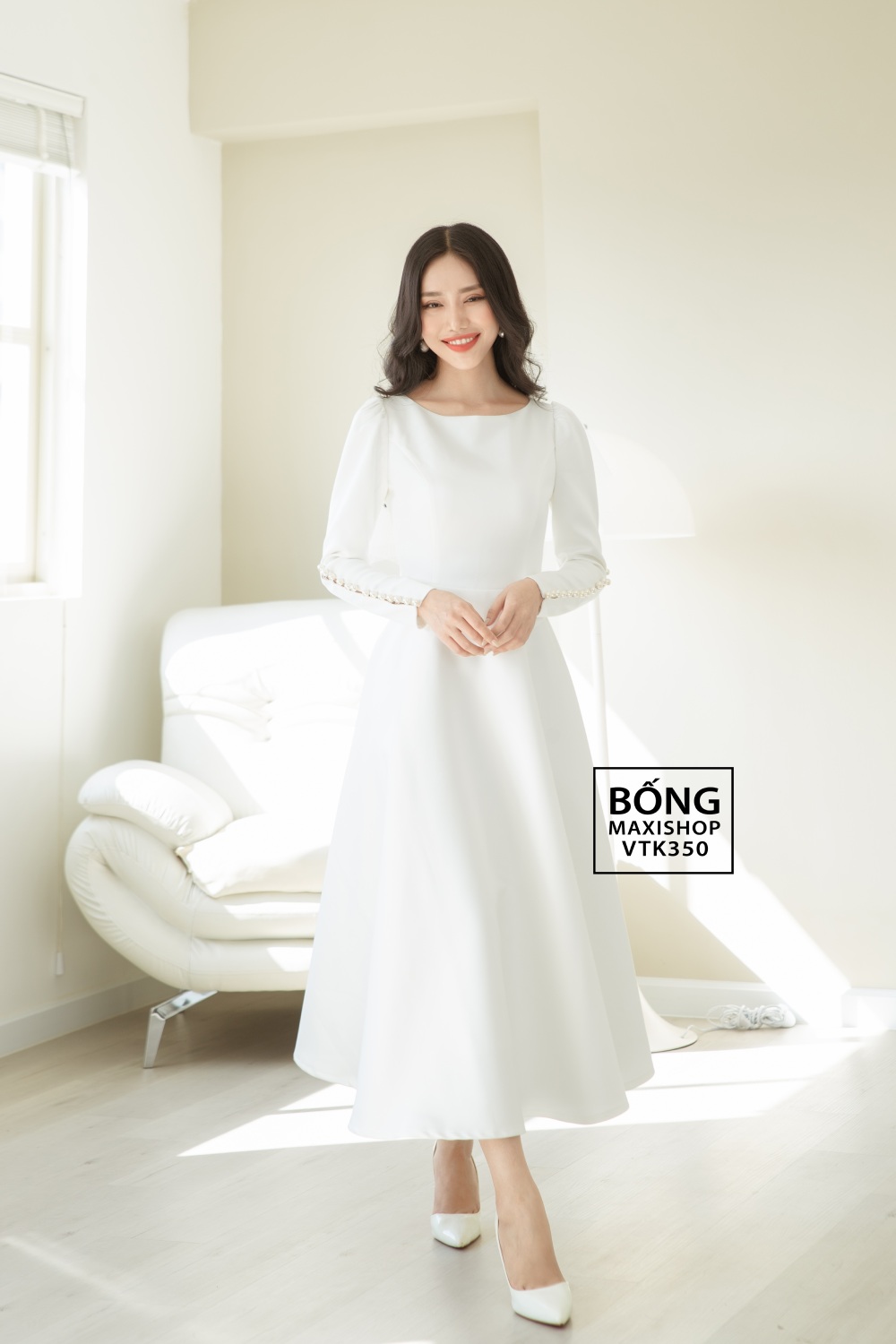 Đầm babydoll tay phồng dài cổ trụ cột dây váy xòe midi bồng bềnh đầm bầu  rộng đầm bánh bèo tiểu thư dễ thương | Lazada.vn