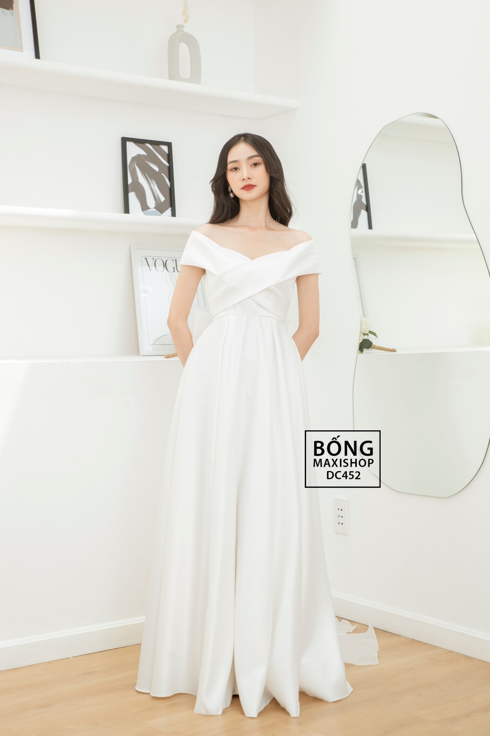 Váy Trắng Xòe Trễ Vai Tầng Sang Chảnh Mv168 - Modish And Chic