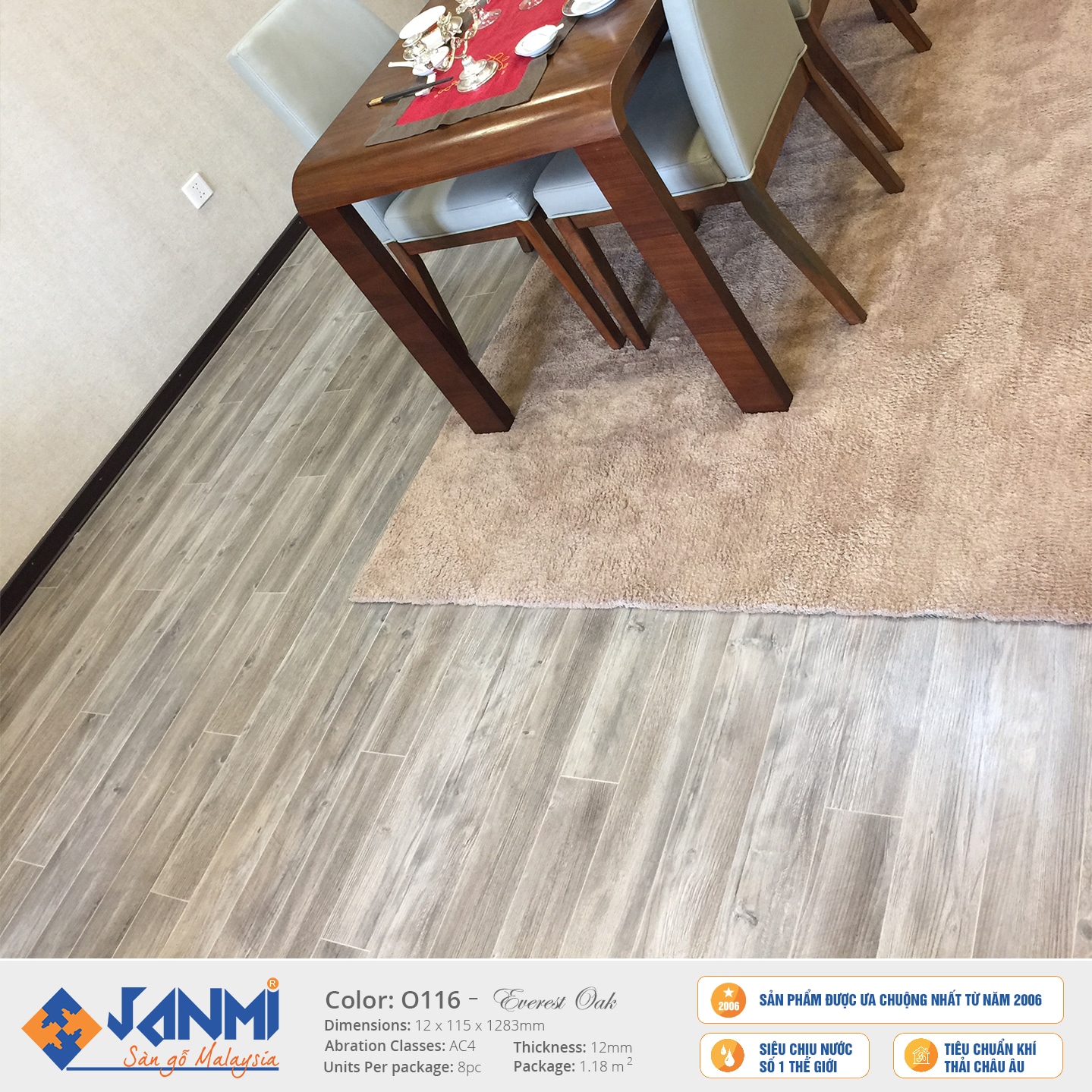 Sàn Gỗ Janmi O120 Bản Nhỏ