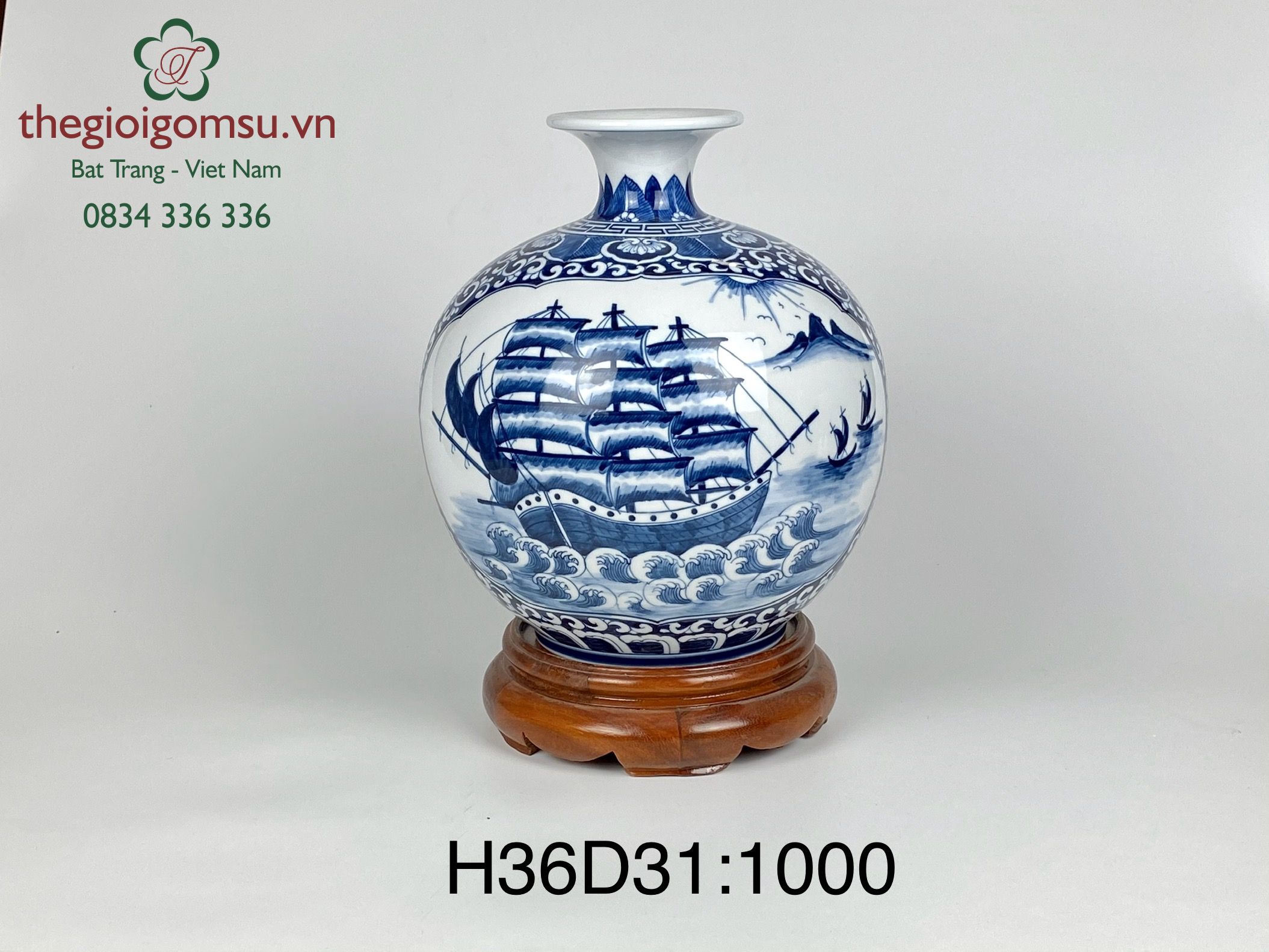 Bình hút tài lộc ngọc bích "Thuận Buồm Xuôi Gió"