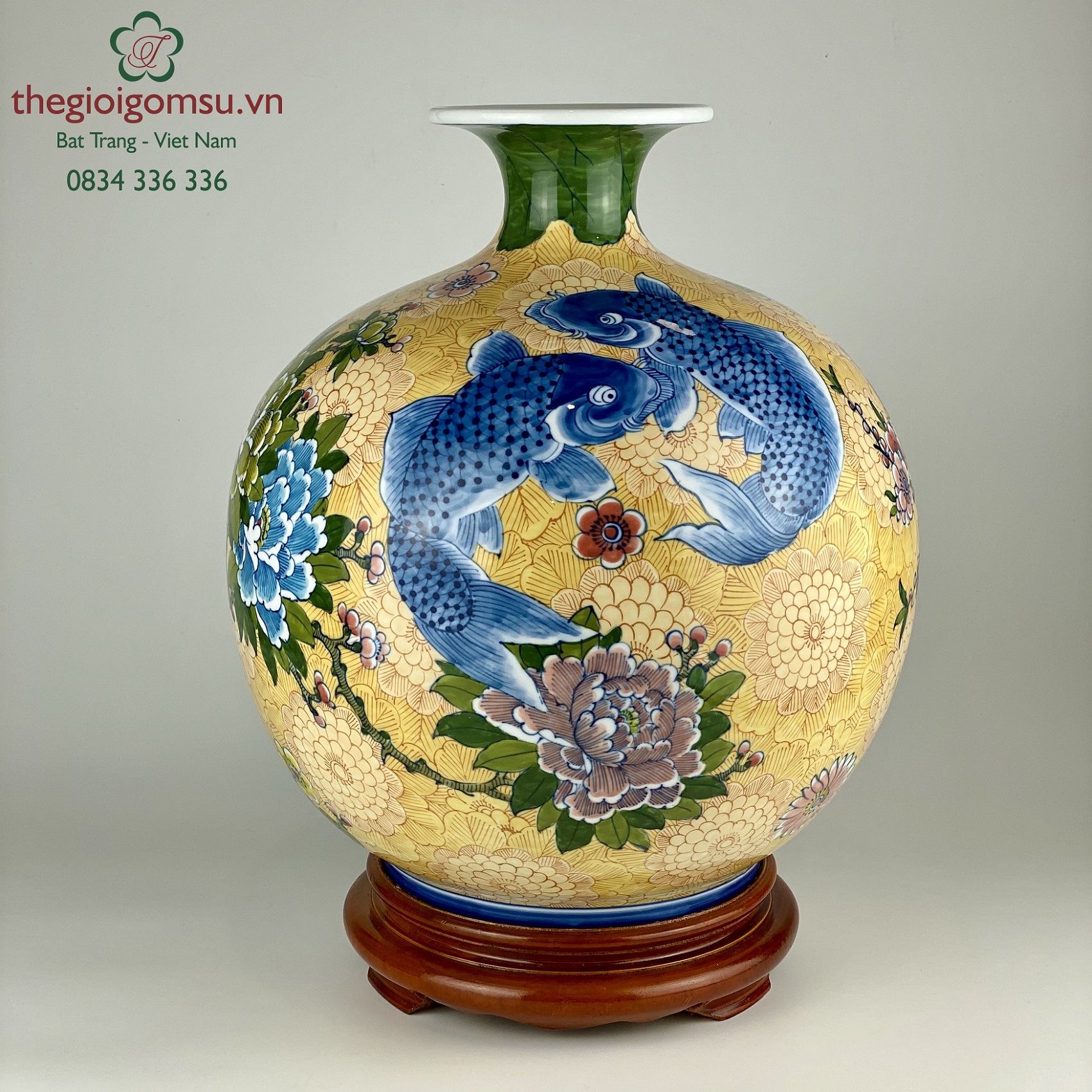 Bình hút tài lộc "Cá Chép Liên Hoa"