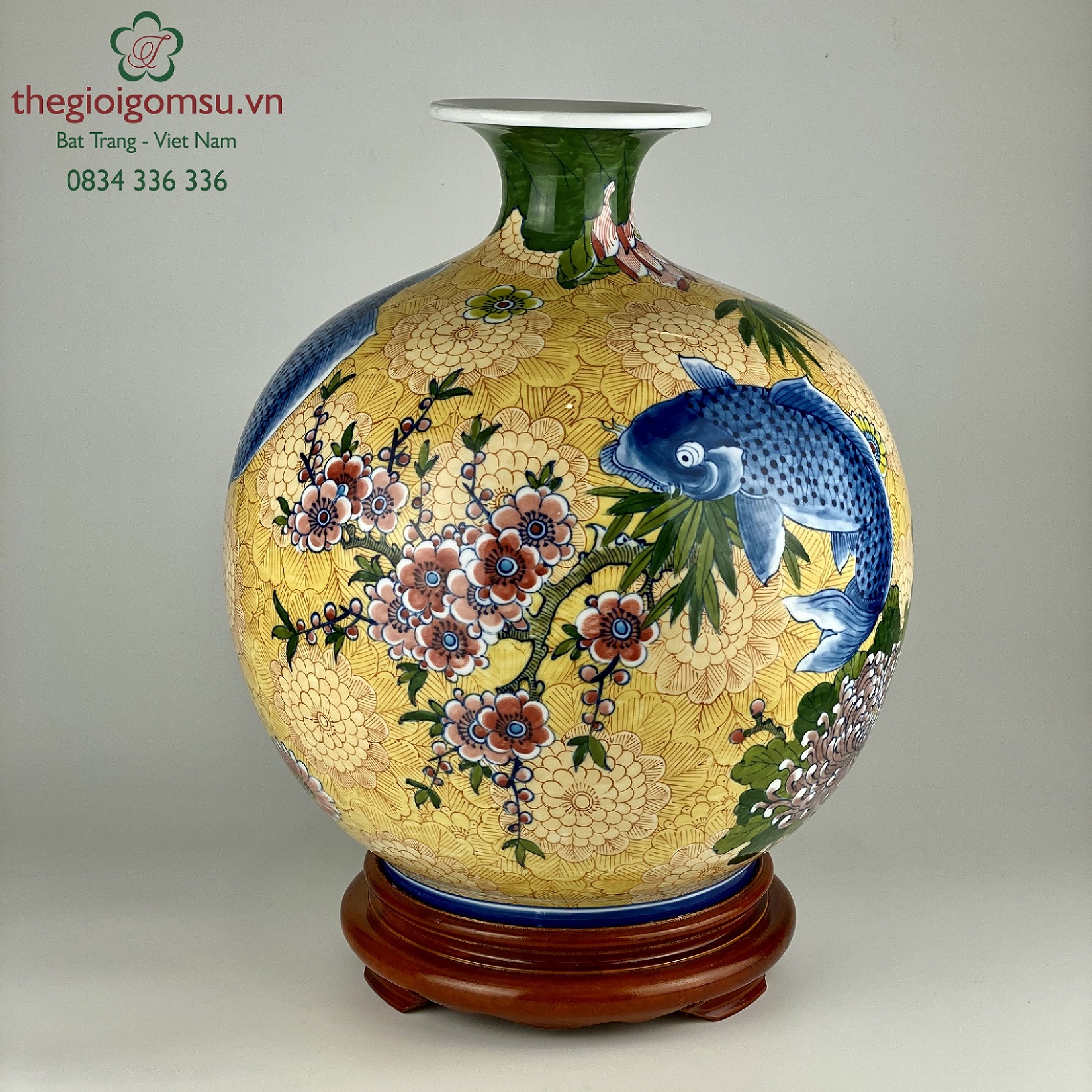 Bình hút tài lộc "Cá Chép Liên Hoa"