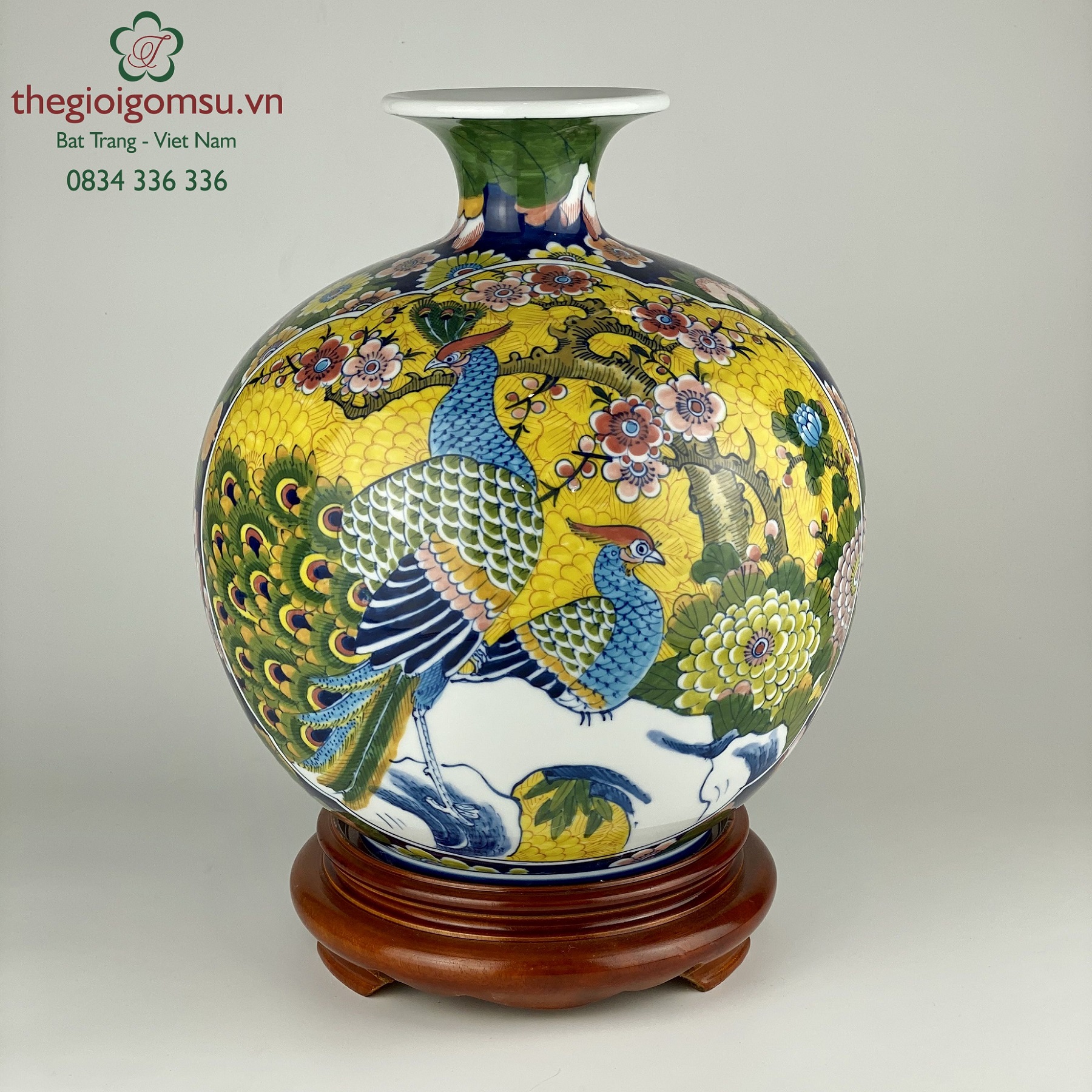 Bình hút tài lộc "Công thành danh toại, thuận buồm xuôi gió" vàng đại cát