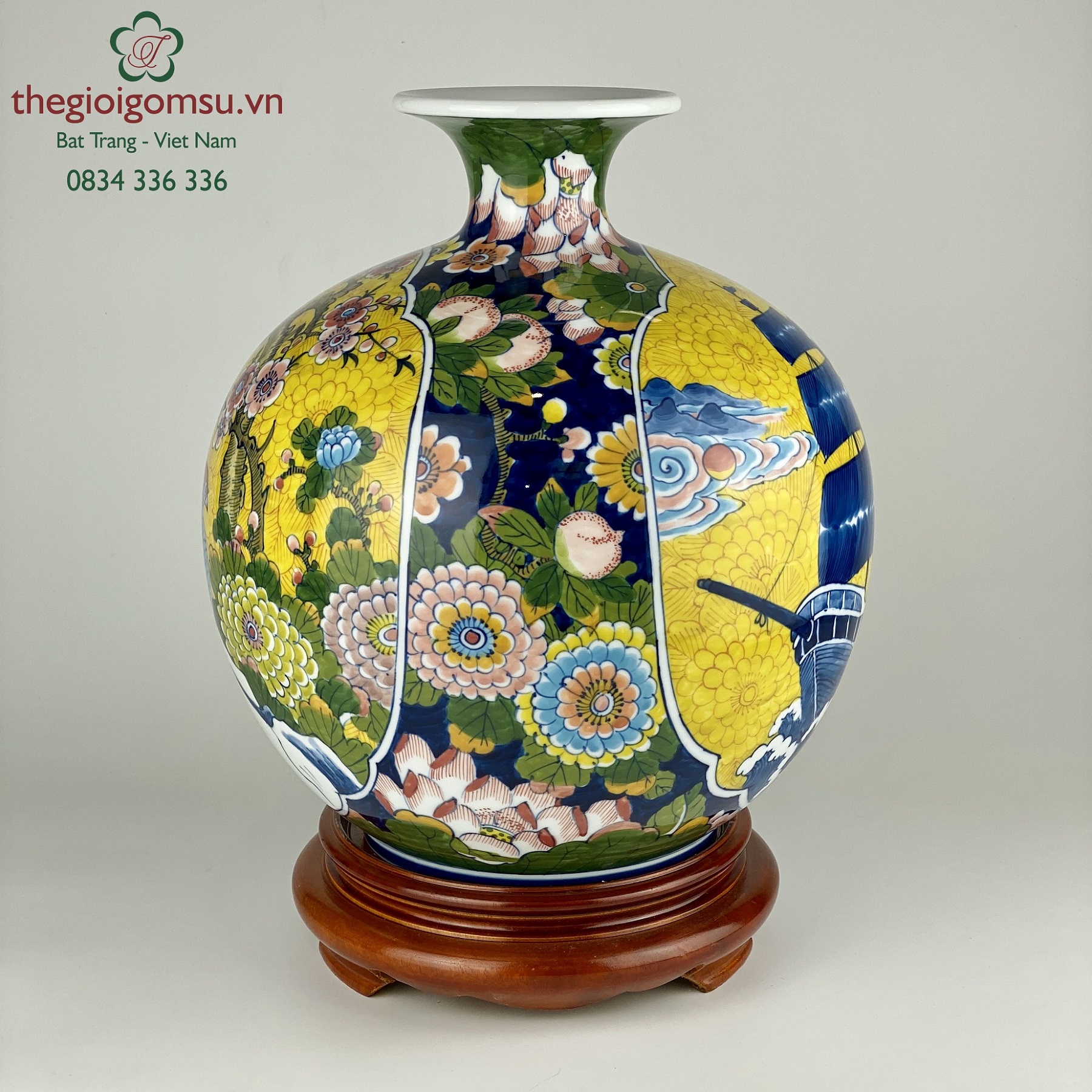 Bình hút tài lộc "Công thành danh toại, thuận buồm xuôi gió" vàng đại cát