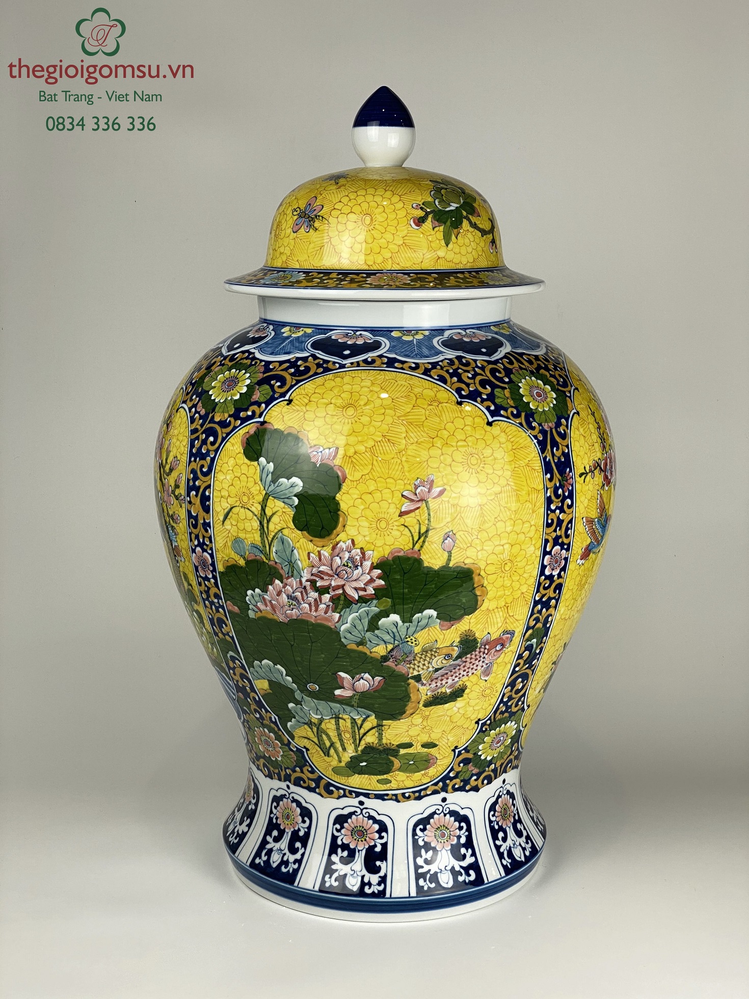 Chóe phong thủy vẽ tứ cảnh nền vàng đại cát