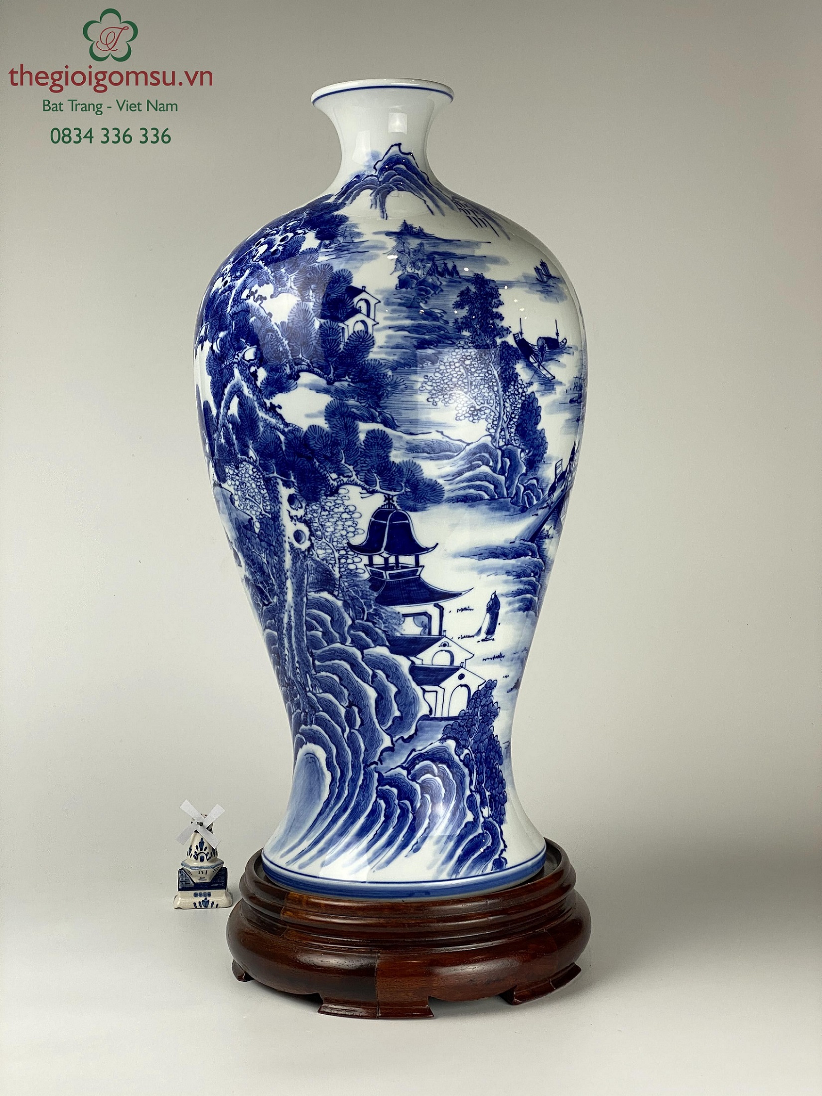 Mai bình tích lộc "Tùng chùa" xanh đại thanh