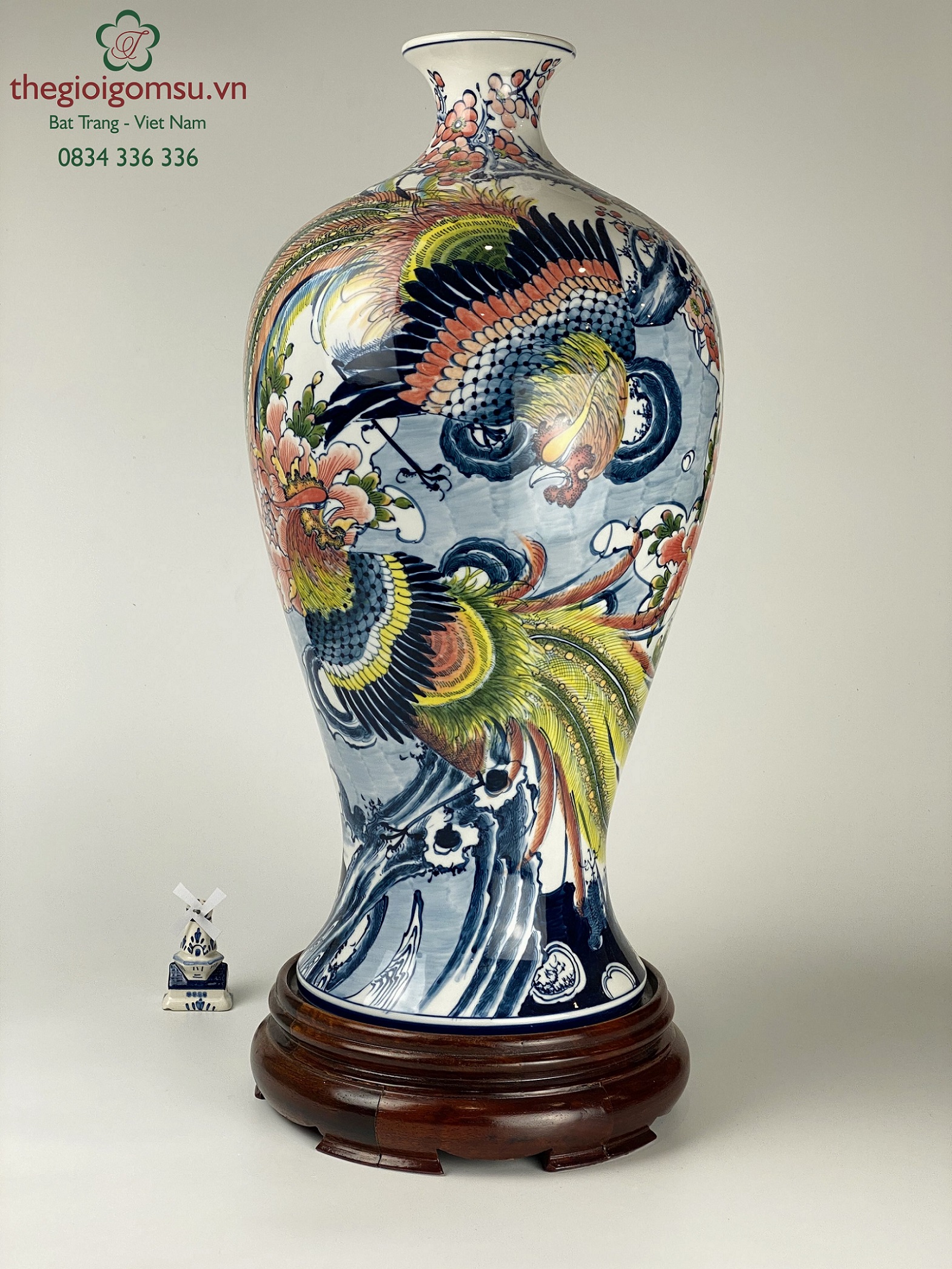 Mai bình tích lộc "Đôi Chim Phượng hoàng hoa đào" 2