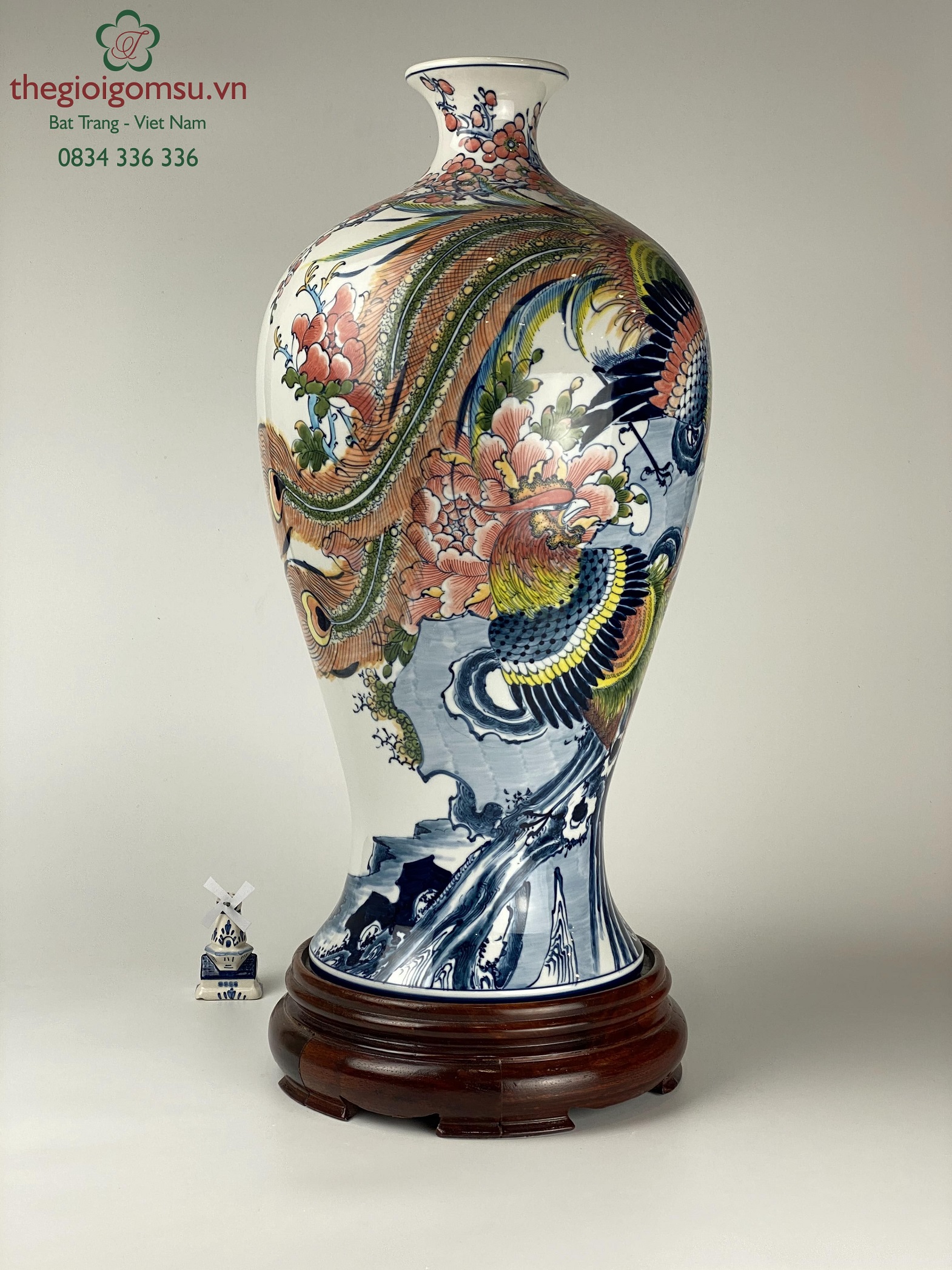 Mai bình tích lộc "Đôi Chim Phượng hoàng hoa đào" 2