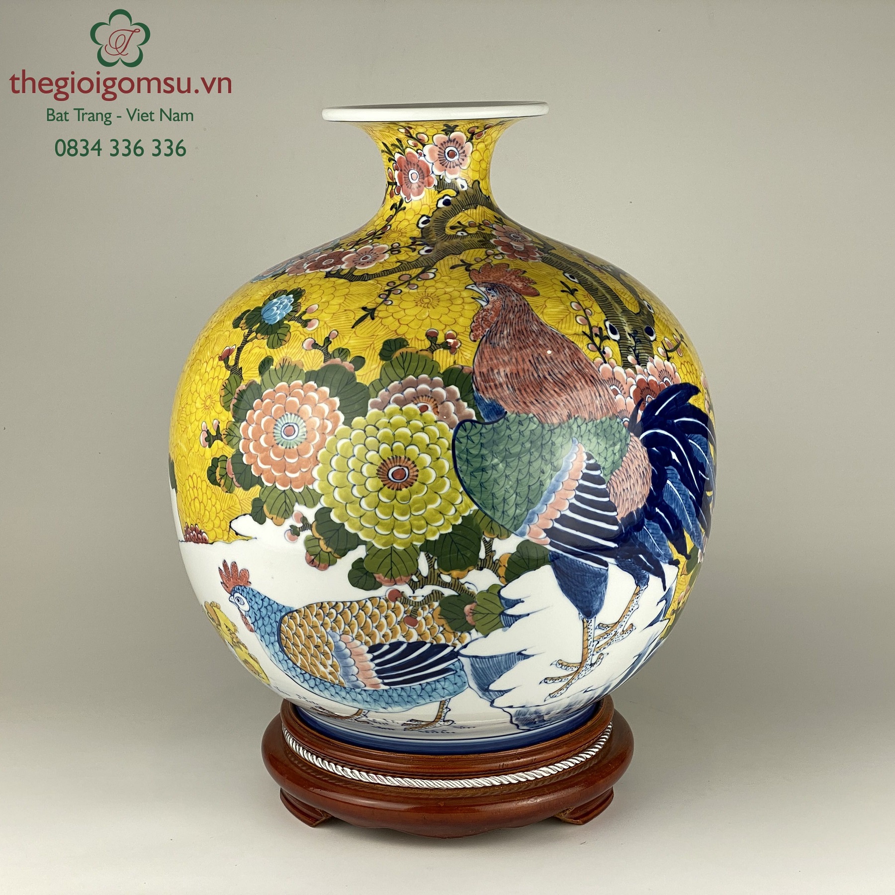 Bình hút tài lộc " Gà trống mái"