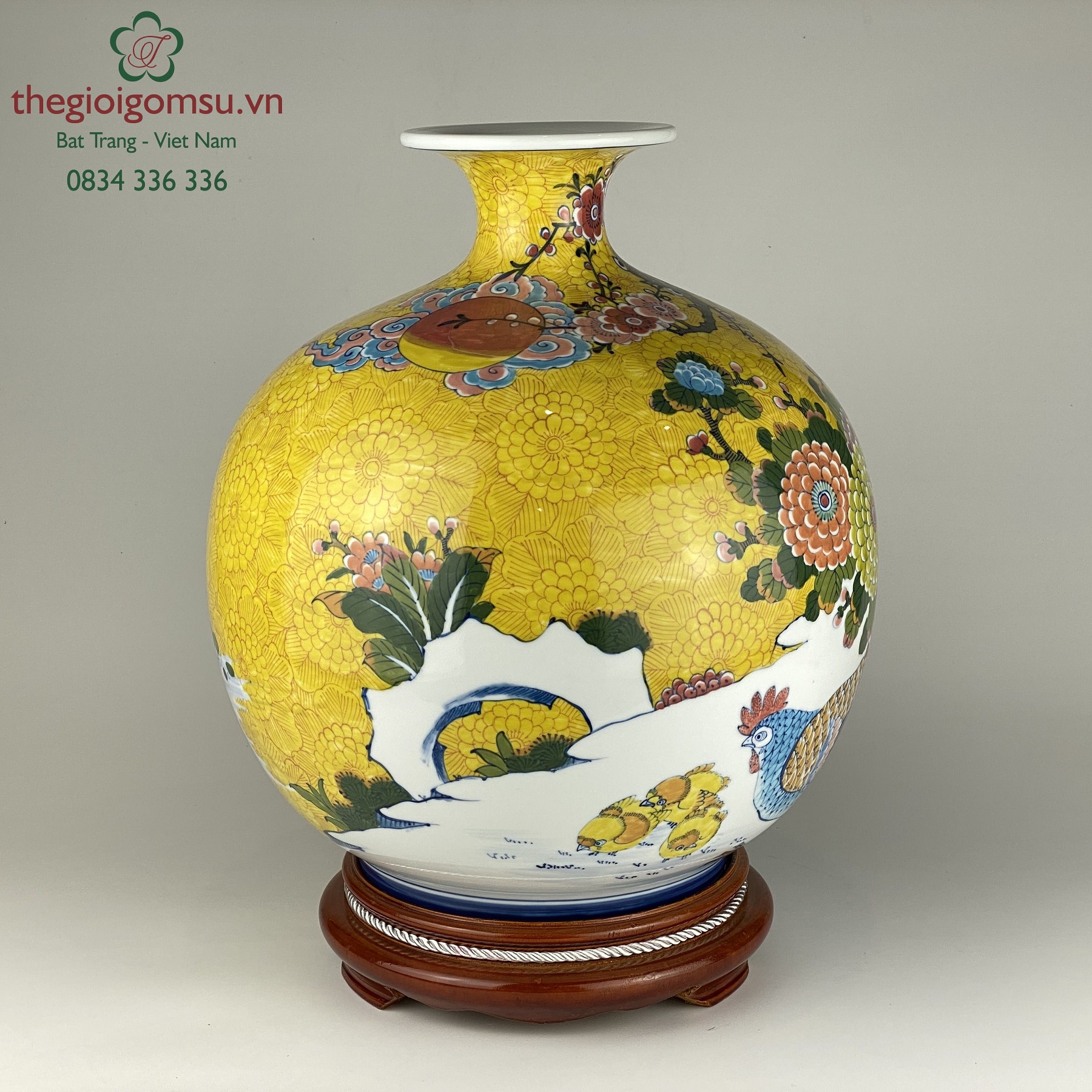 Bình hút tài lộc " Gà trống mái"