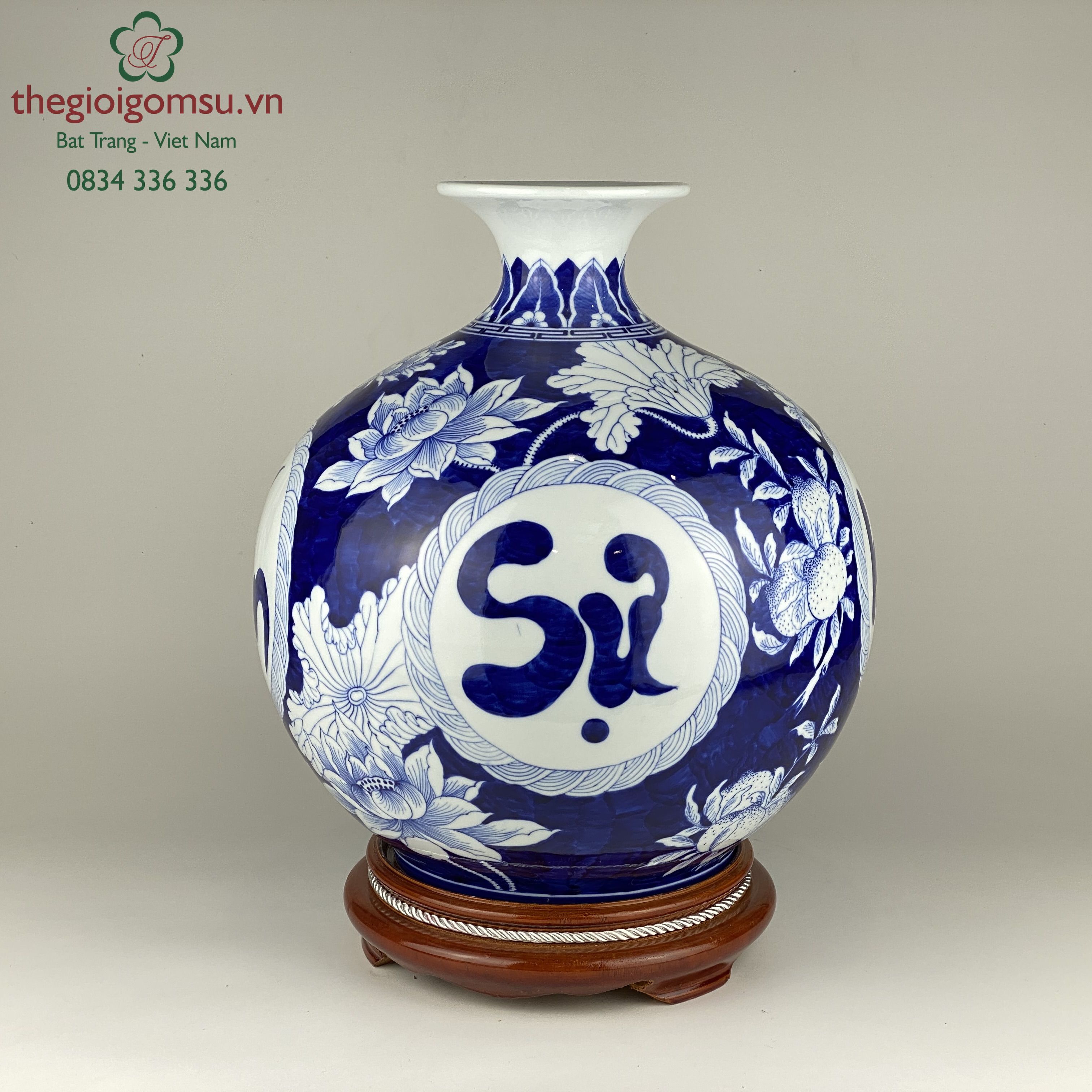 Bình hút tài lộc  "Vạn Sự Như Ý" xanh ngọc bích