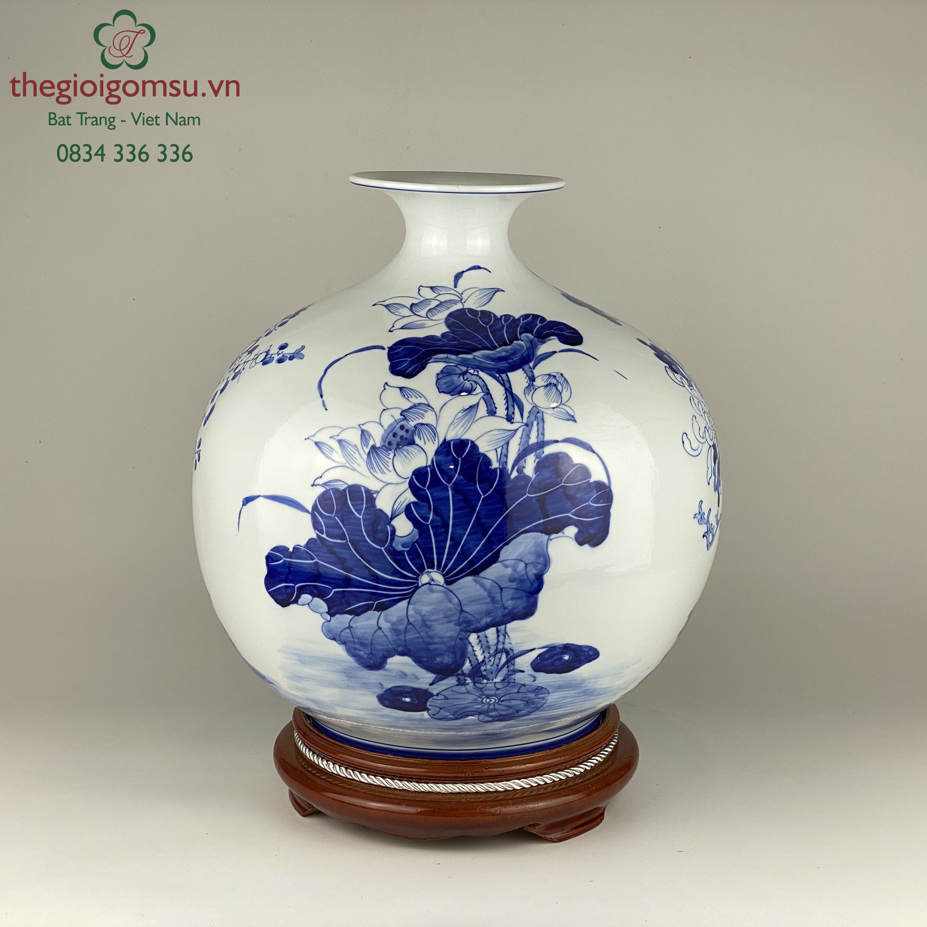 Bình hút tài lộc "Phúc Lộc Thọ" xanh ngọc bích