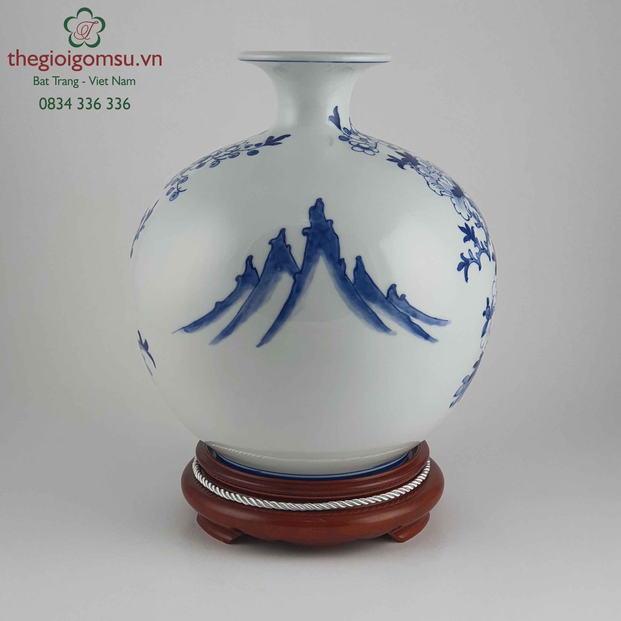 Bình hút tài lộc "Phú quý trường xuân" nền trắng