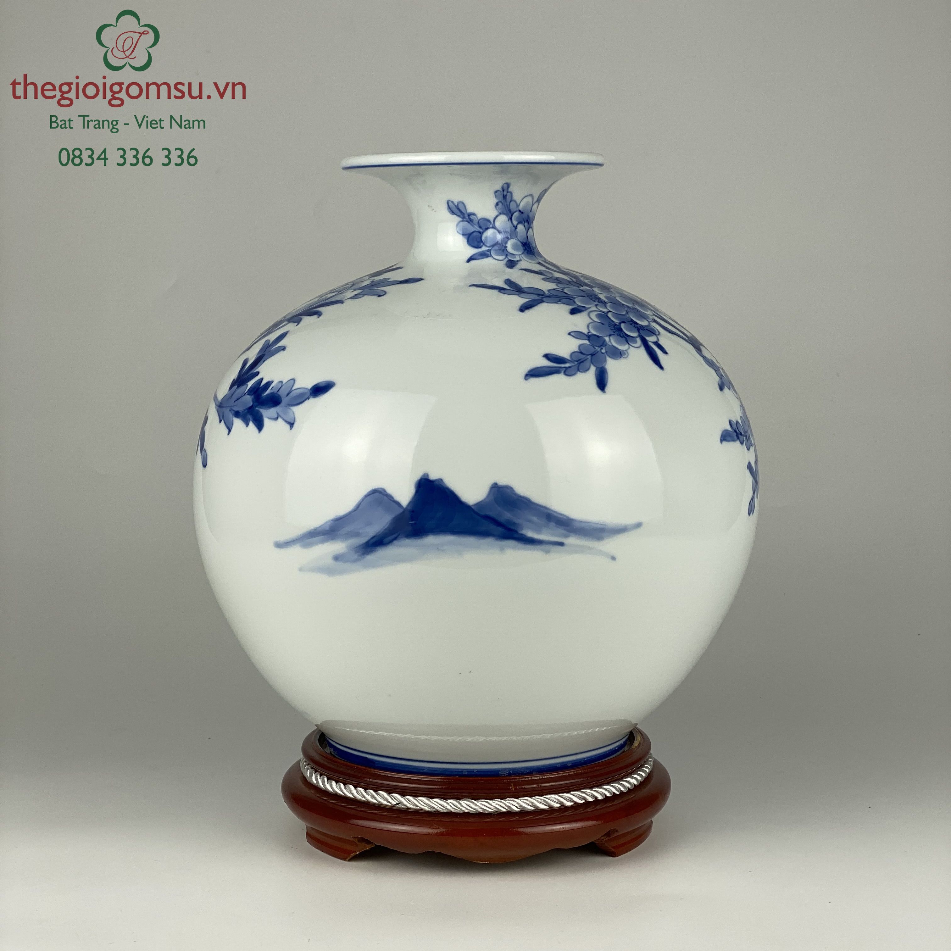 Bình hút tài lộc "Chim hoa mẫu đơn"