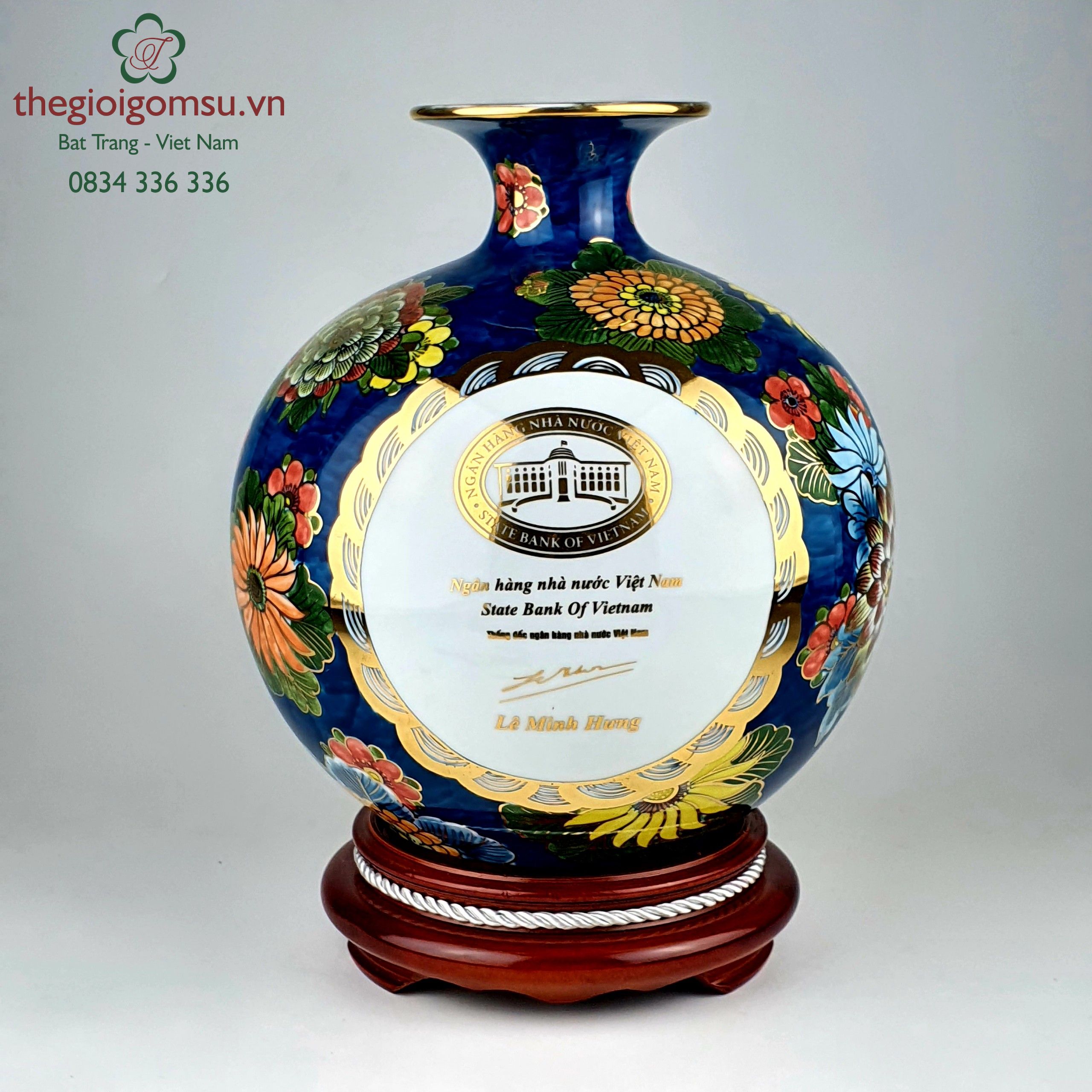 Bình hút tài lộc "Chữ Lộc in logo ngân hàng" vẽ vàng