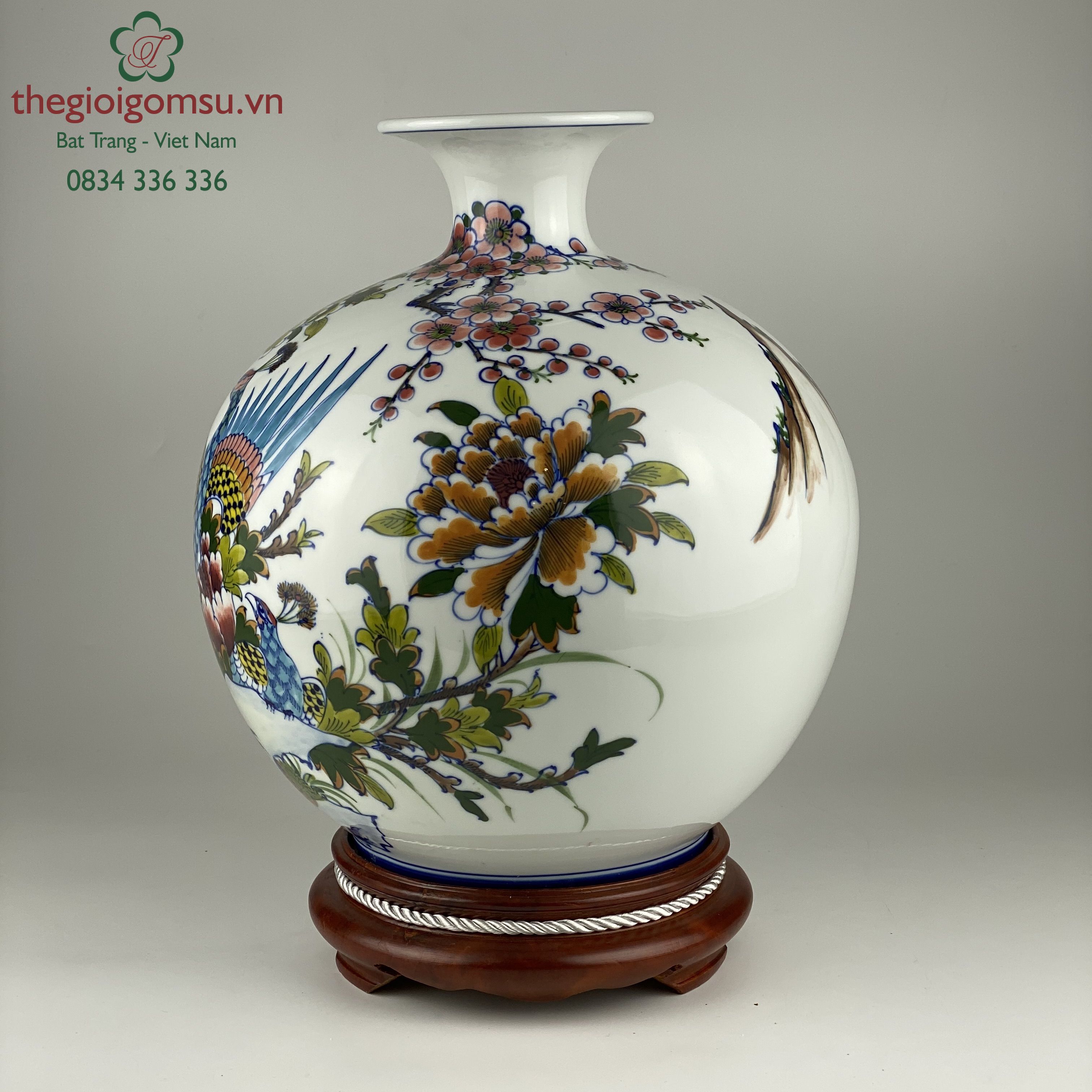 Bình hút tài lộc "Công thành danh toại" nền trắng