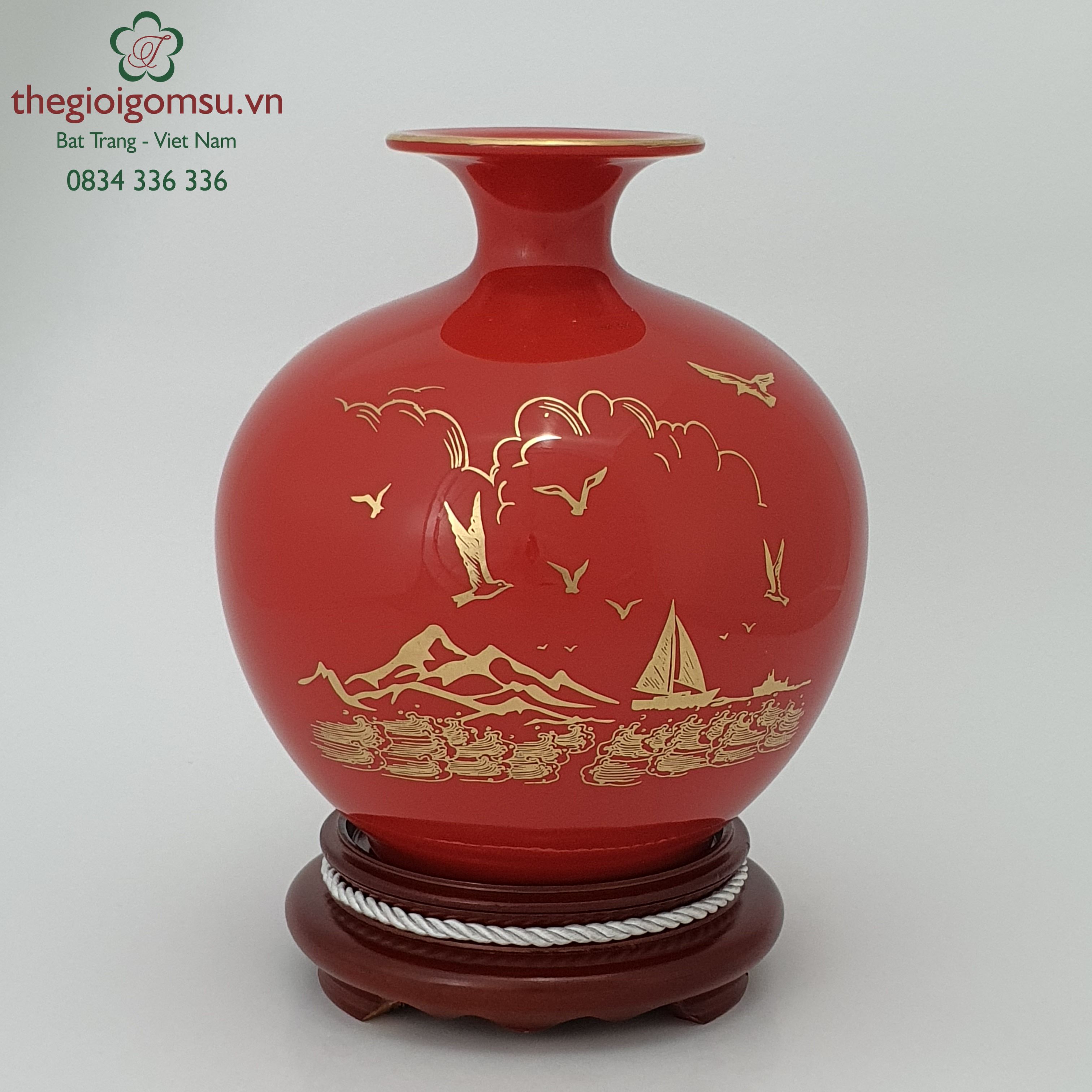 Bình Hút Tài Lộc huyết dụ "Thuận Buồm Xuôi Gió" can vàng