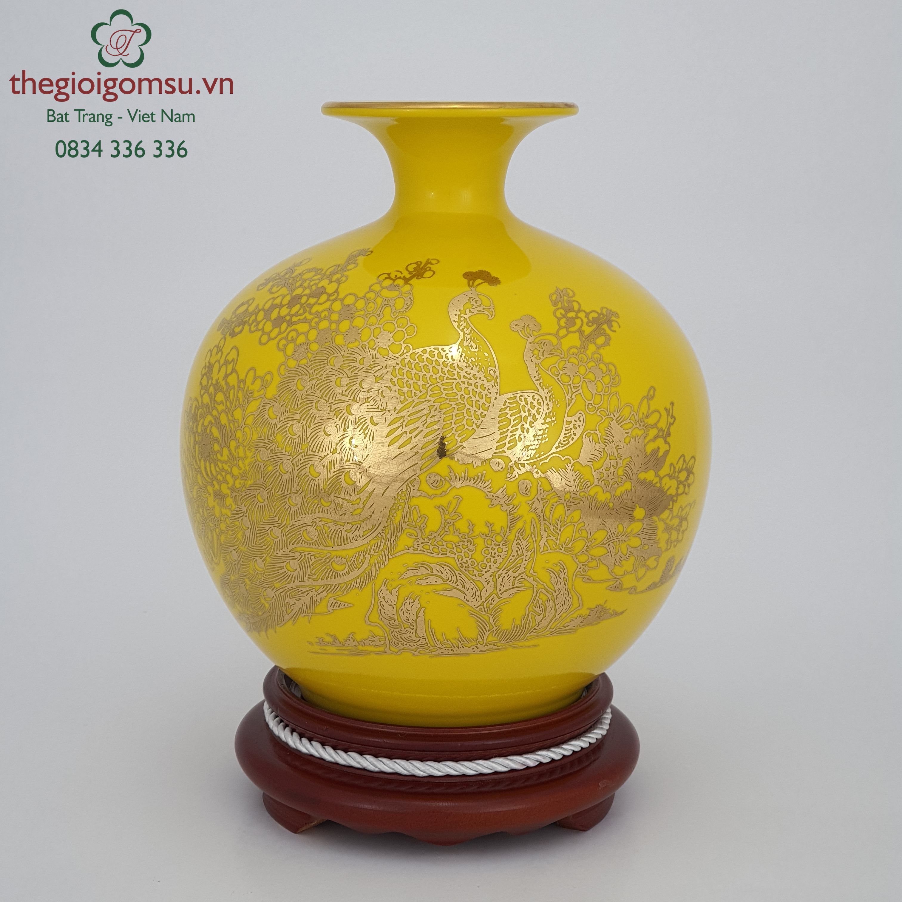 Bình hút tài lộc vàng đại cát" Công thành danh toại " can vàng