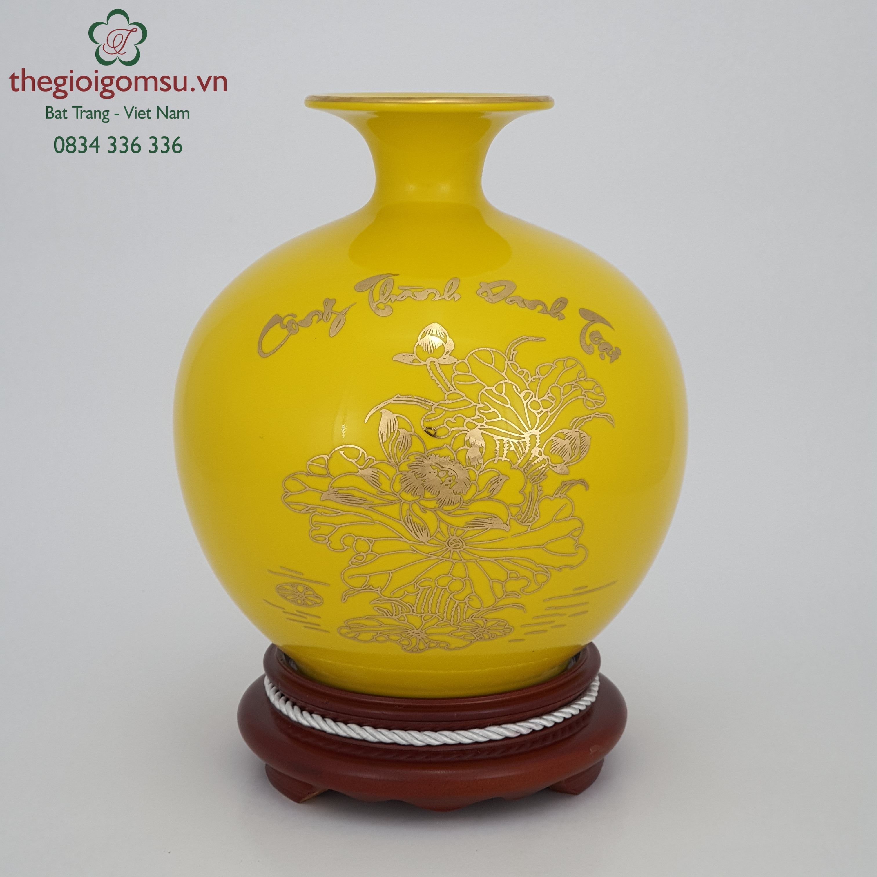 Bình hút tài lộc vàng đại cát" Công thành danh toại " can vàng