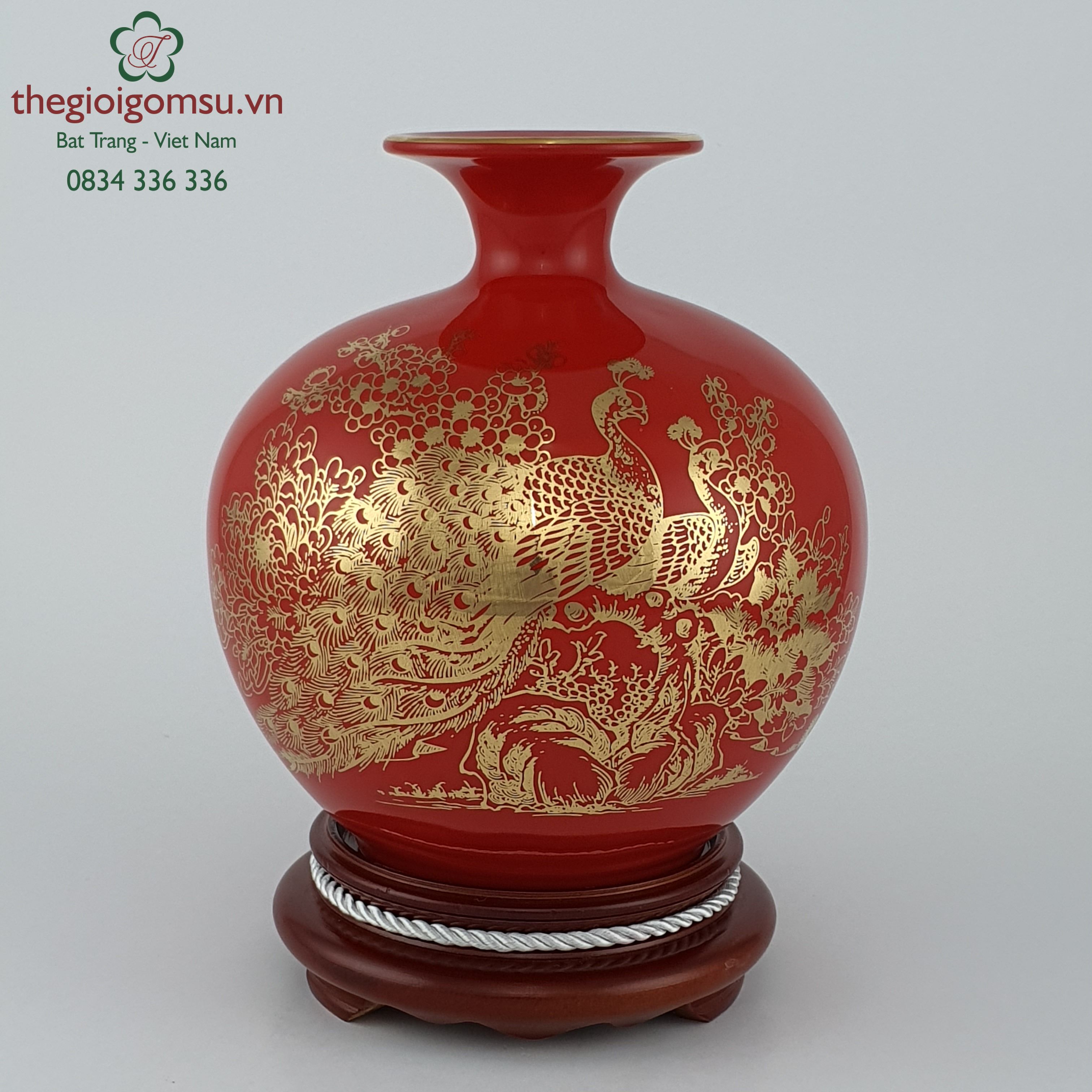 Bình hút tài lộc huyết dụ "Công thành danh toại" can vàng