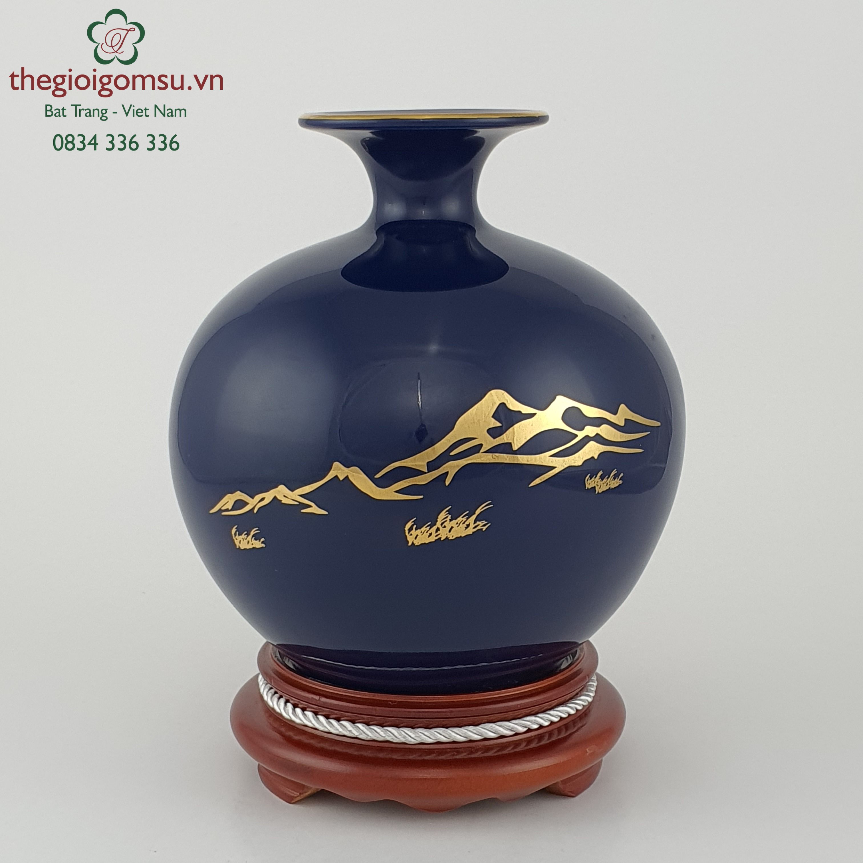 Bình hút tài lộc đại thanh " Mã đáo thành công" vẽ vàng