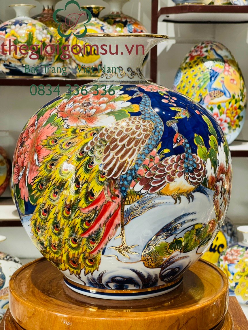 Bình hút Tài Lộc "Công Danh Phú Quý" vẽ vàng kim