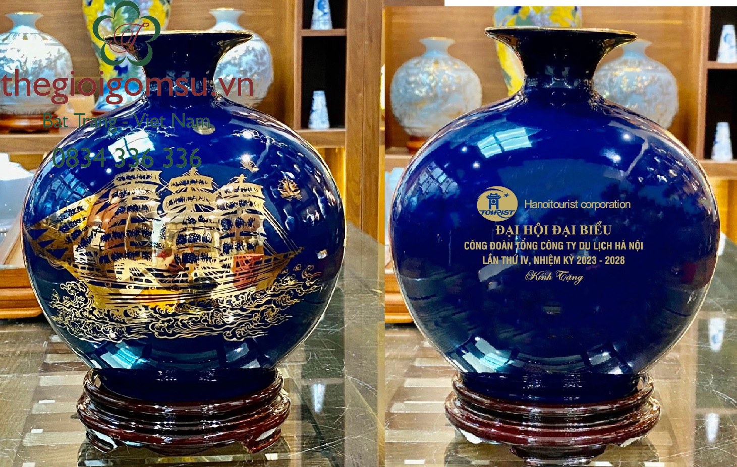 Bình hút Tài Lộc Thuận Buồm Xuôi Gió inlgo nền màu đại thanh