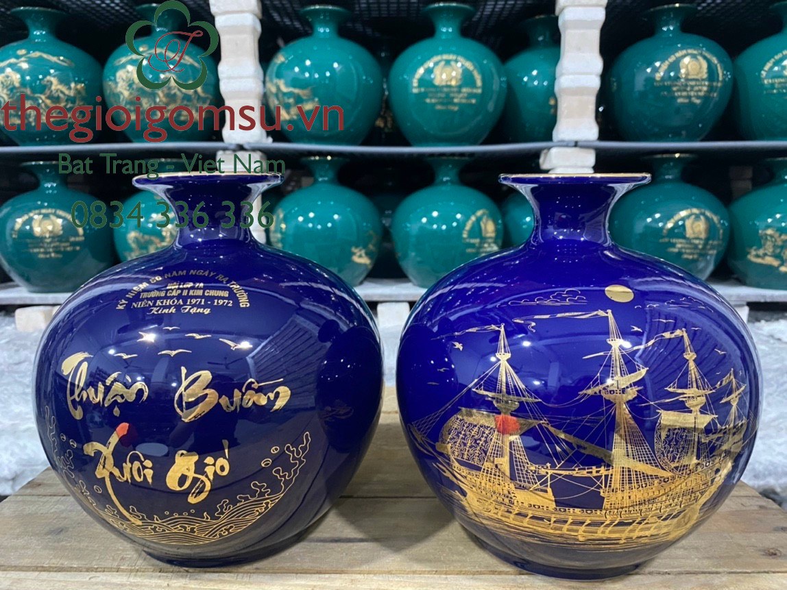 Bình hút Tài Lộc Thuận Buồm Xuôi Gió inlgo nền màu đại thanh