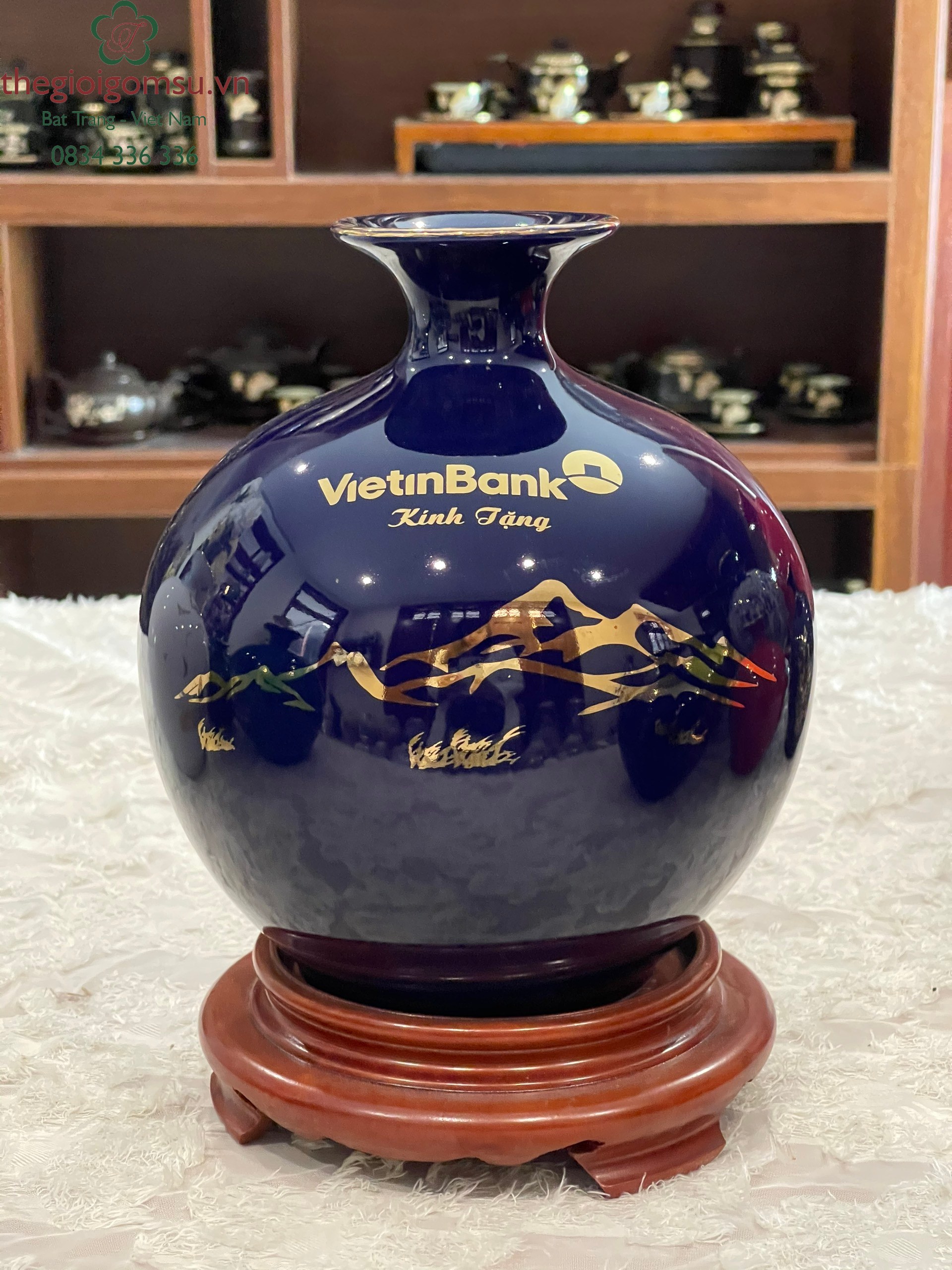 Bình hút Tài Lộc In Logo ngân hàng Vietinbank màu đại thanh