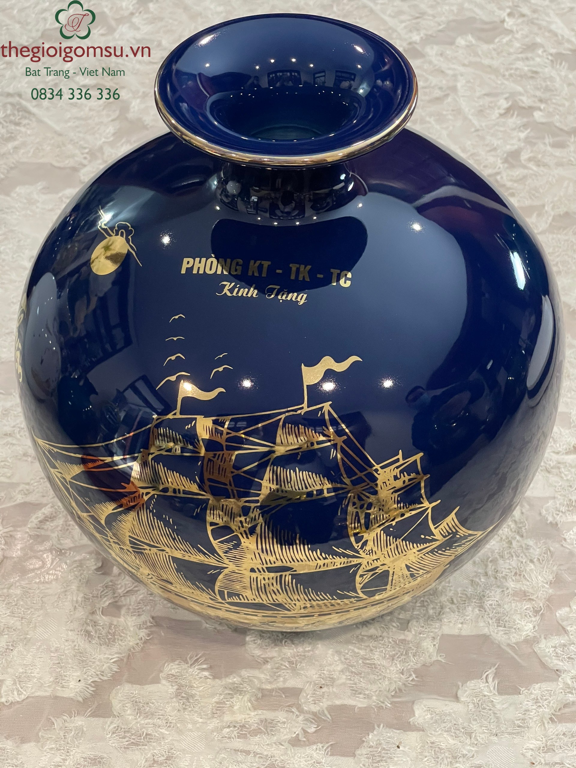 Bình hút Tài Lộc Thuận Buồm Xuôi Gió inlgo nền màu đại thanh