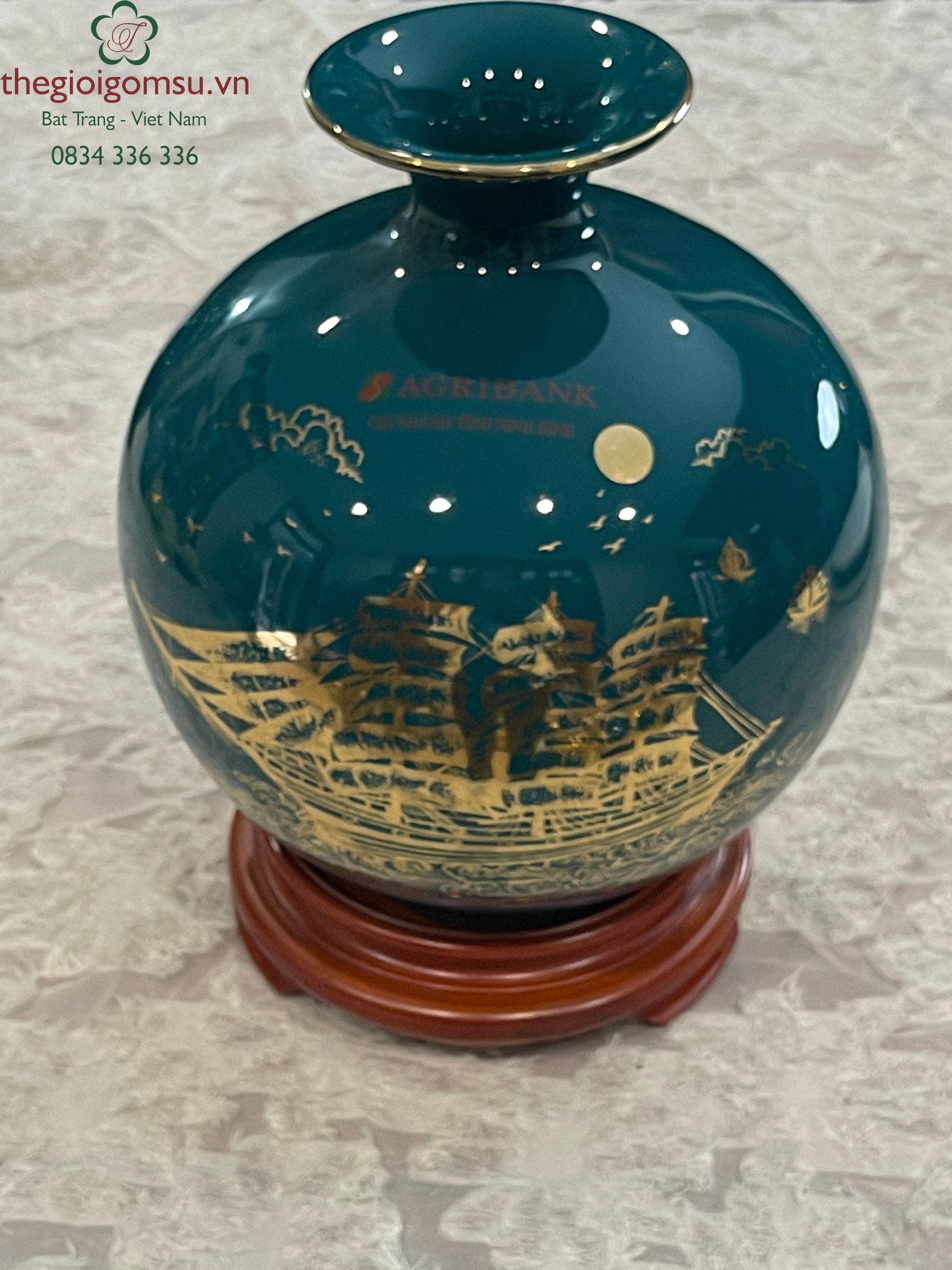 Bình hút Tài Lộc Thuận Buồm Xuôi Gió in logo ngân hàng Agribank