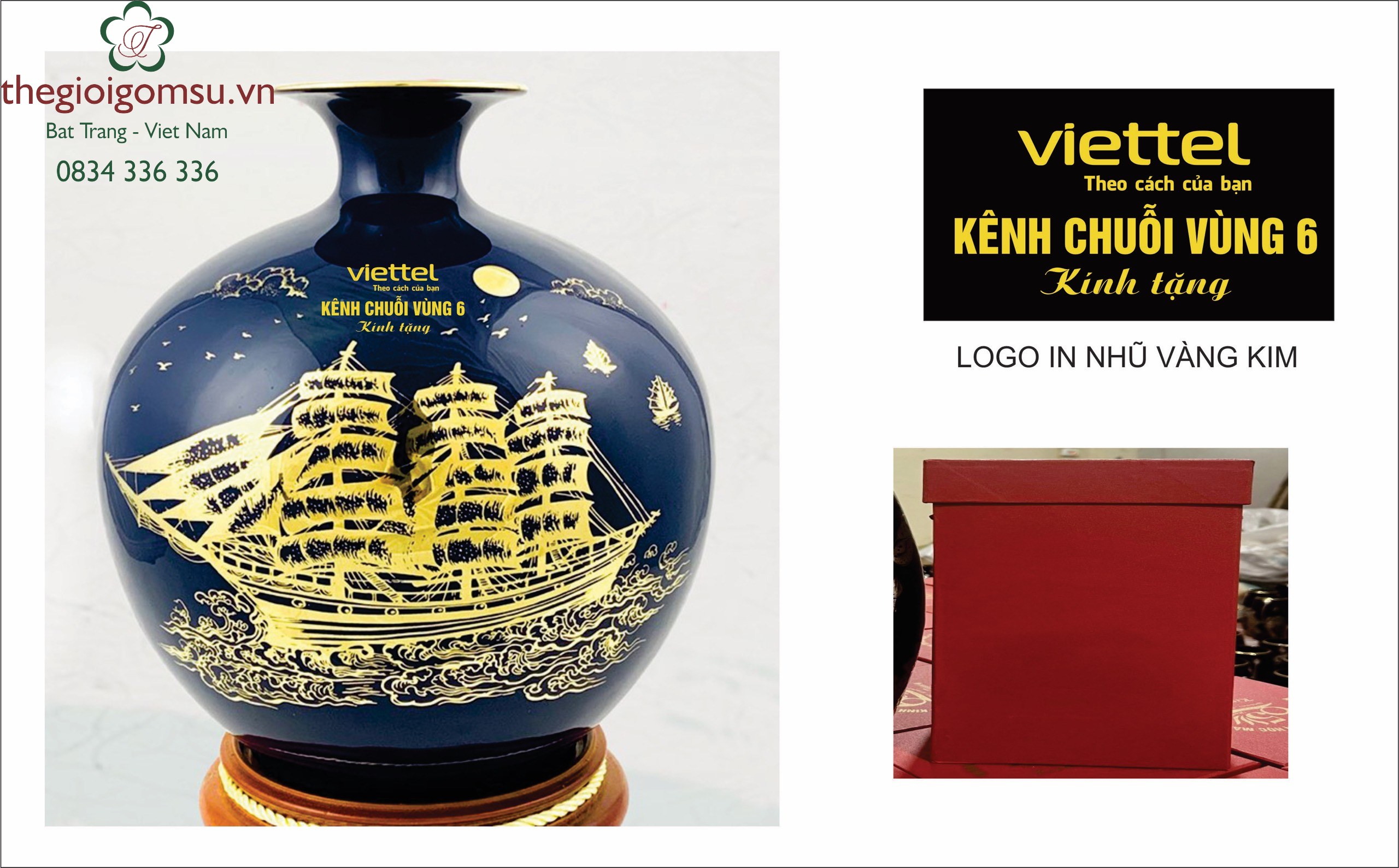 Bình hút Tài Lộc In logo Viettel