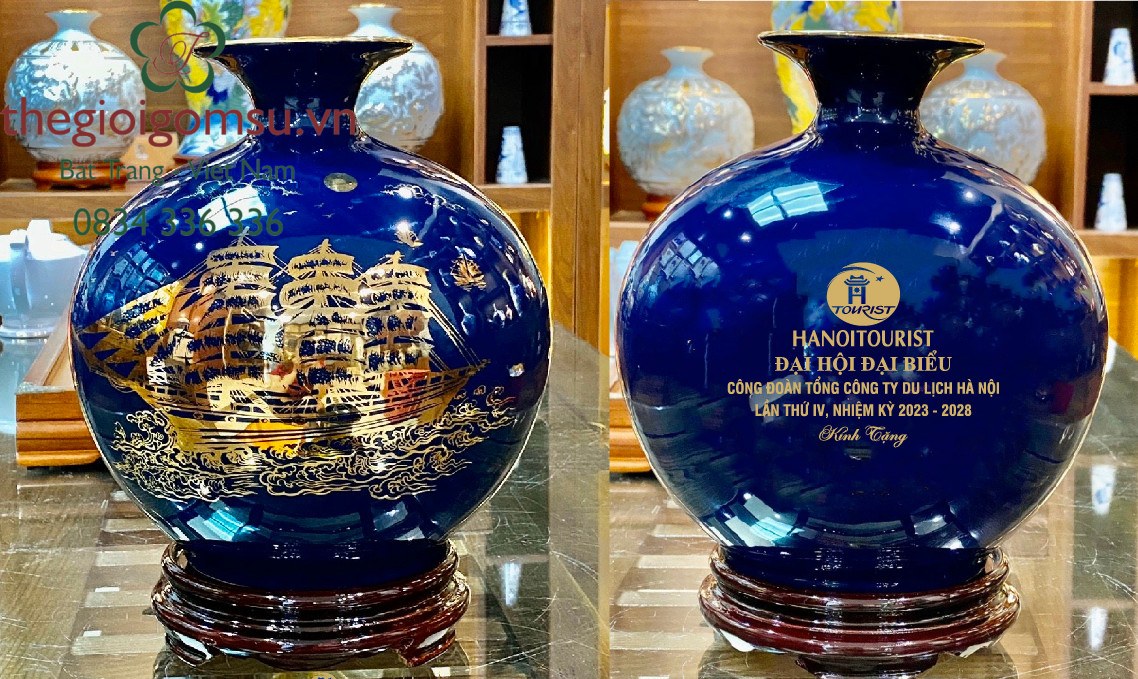 Bình hút Tài Lộc Thuận Buồm Xuôi Gió inlgo nền màu đại thanh