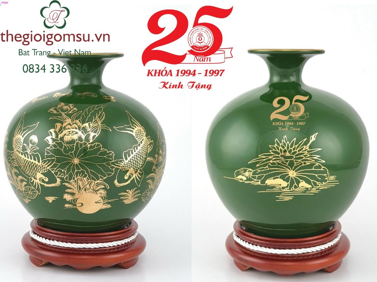 Bình hút Tài Lộc Cá Chép Hóa Rồng in logo tặng nhà trường