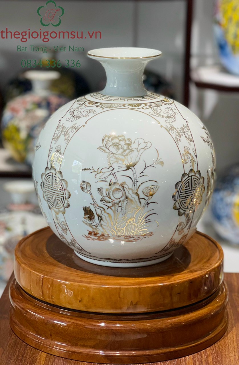 Bình hút Tài Lộc Tứ Cảnh 'Xuân - Hạ - Thu - Đông" nền trắng ngọc