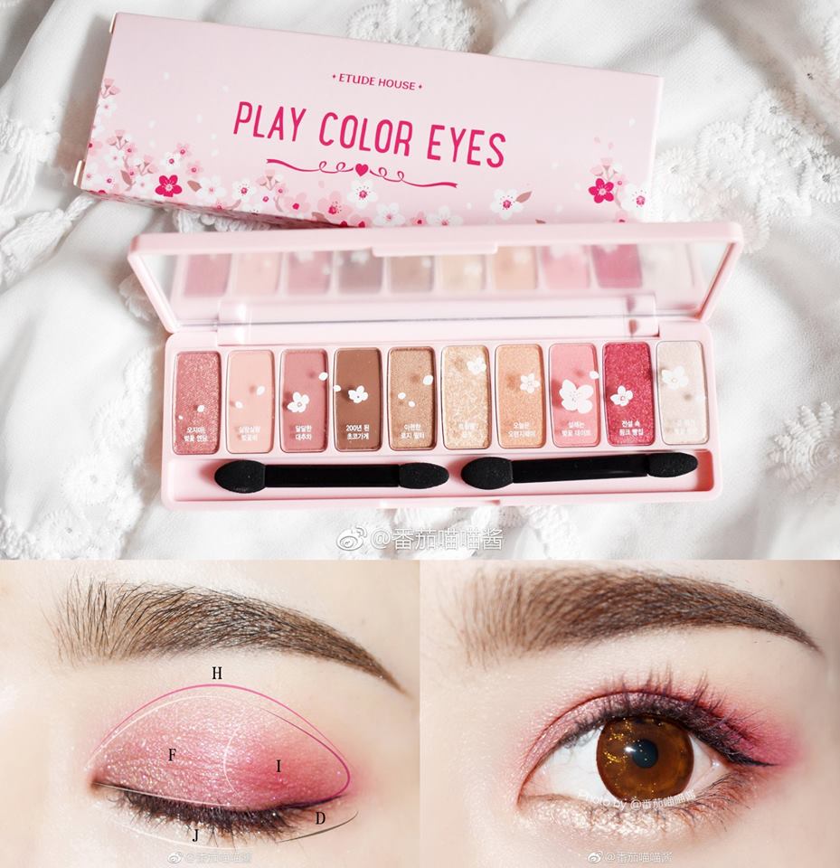 Kết quả hình ảnh cho bảng mắt etude house play color eyes cherry blossom"