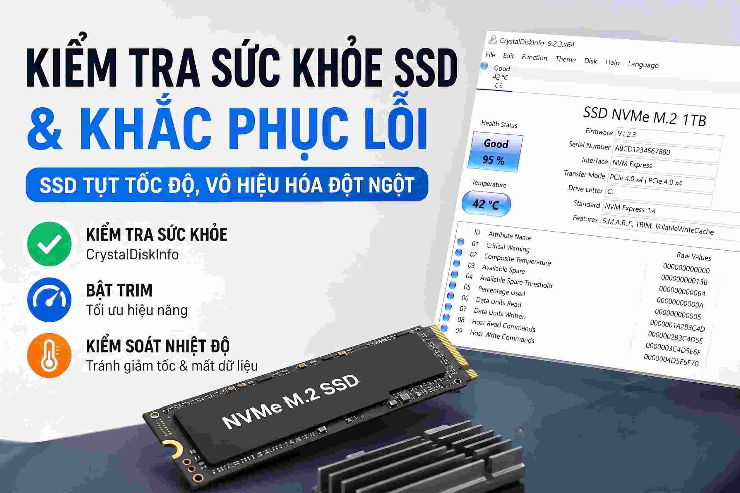 Hướng Dẫn Kiểm Tra Sức Khỏe SSD & Sửa Lỗi SSD Bị Tụt Tốc Độ, Vô Hiệu Hóa Đột Ngột