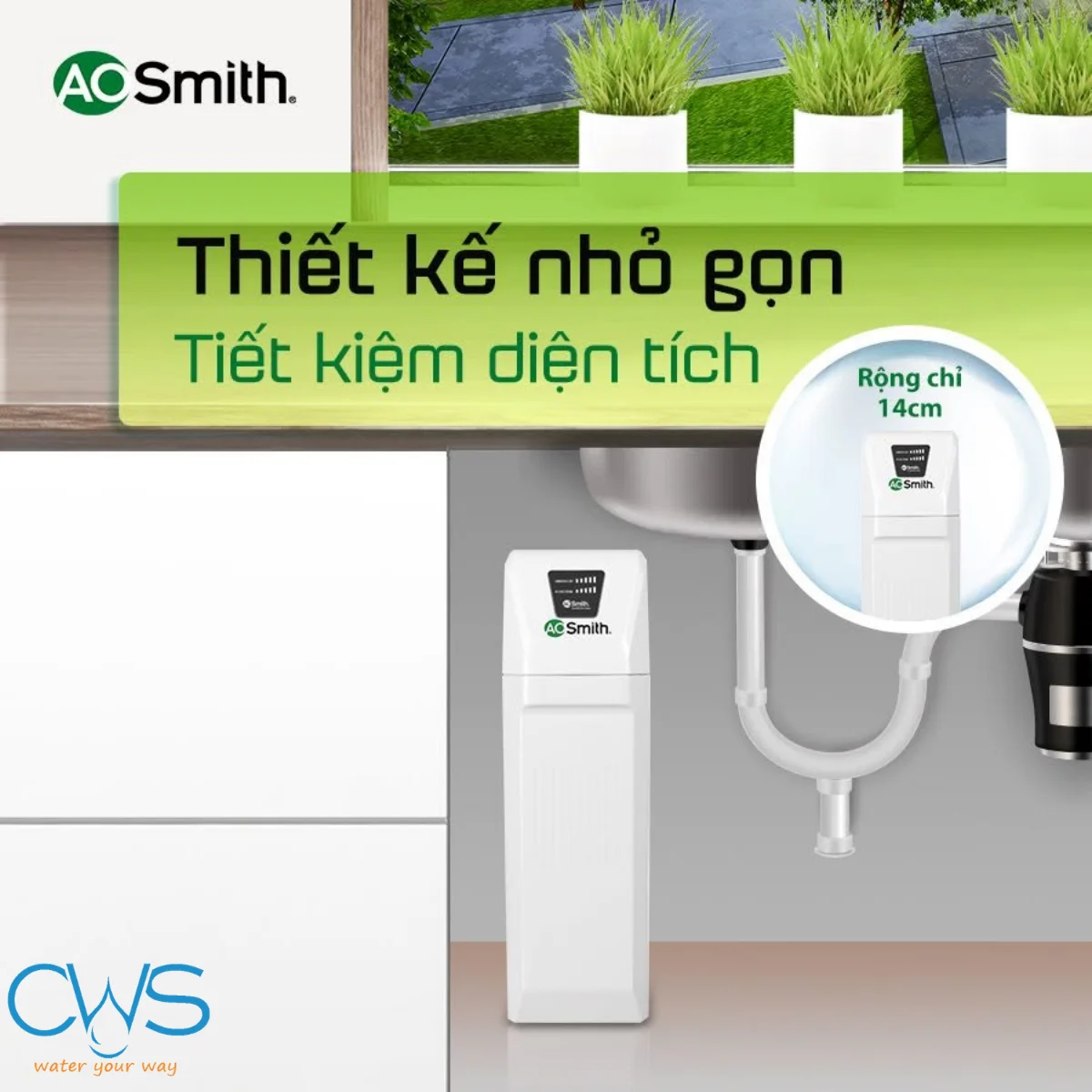 Độ Dày Chỉ 14cm - Giải Phóng 70% Không Gian Gầm Bếp Chung Cư