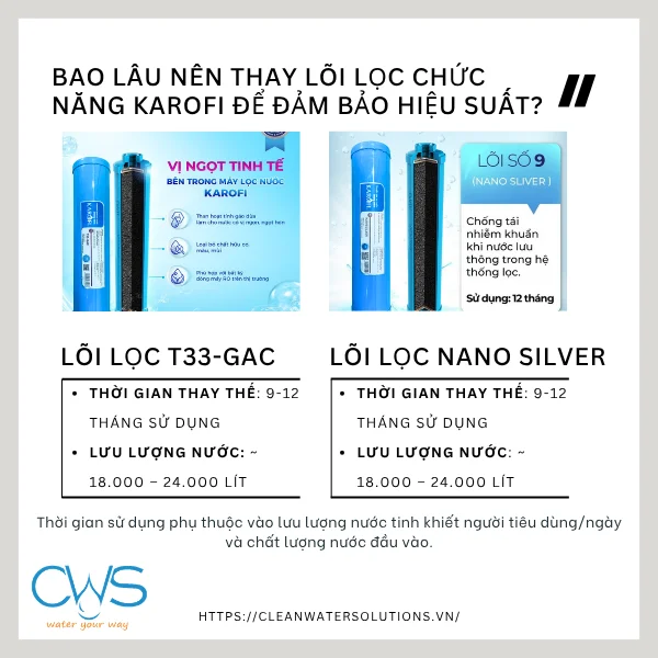 Bao Lâu Nên Thay Lõi Lọc Chức Năng Karofi Để Đảm Bảo Hiệu Suất