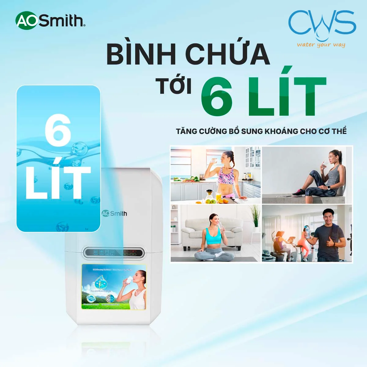 Bình Chứa Dung Tích 6L Đạt Chuẩn Kháng Khuẩn Food Grade