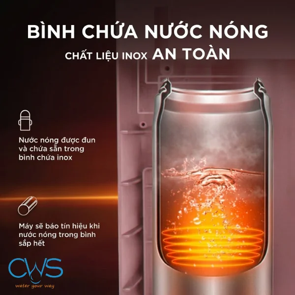 Bình Chứa Nước Nóng Bằng Chất Liệu Inox Cao Cấp, An Toàn Sức Khỏe