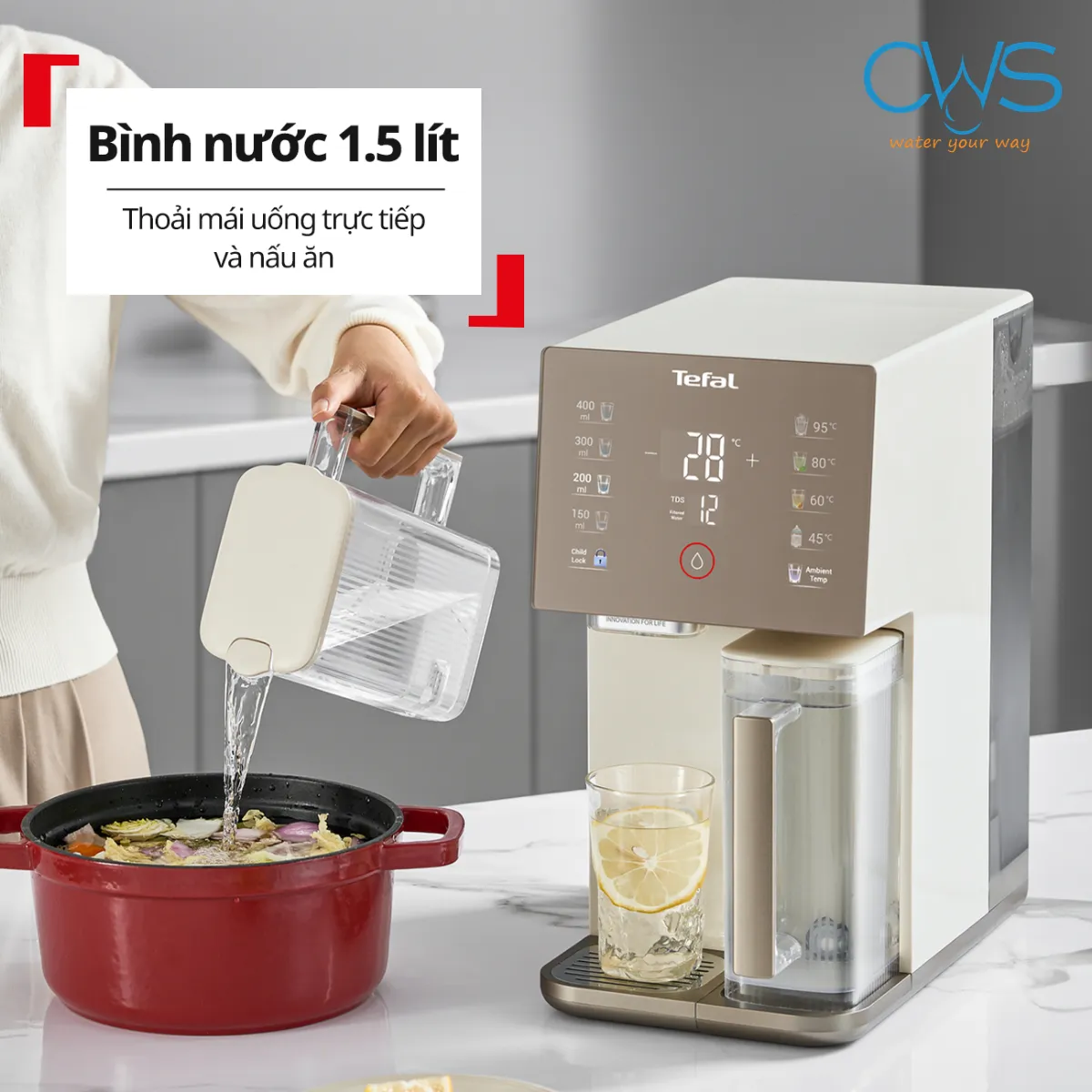 Bình Nước 1,5L Tháo Rời Dùng Để Nấu Nước, Sử Dụng Tại Phòng Ngủ Hoặc Tiếp Khách