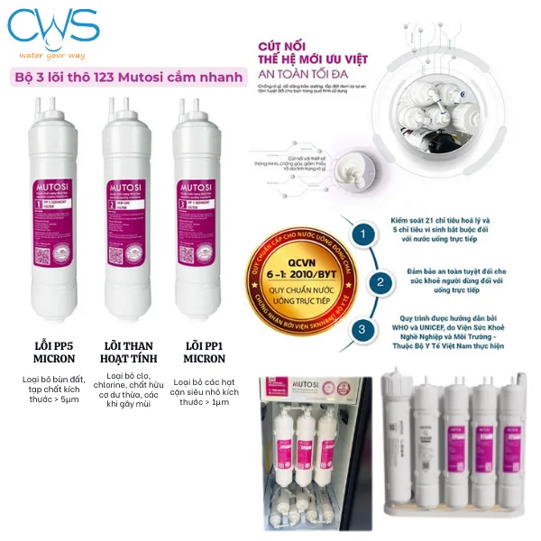 Bộ Lõi Lọc Thô 123 Mutosi