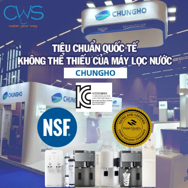 Các chứng nhận về chất lượng và sức khỏe của máy lọc nước Chungho
