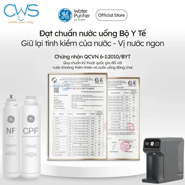Các chứng nhận về chất lượng và sức khỏe lõi lọc nước GE B04